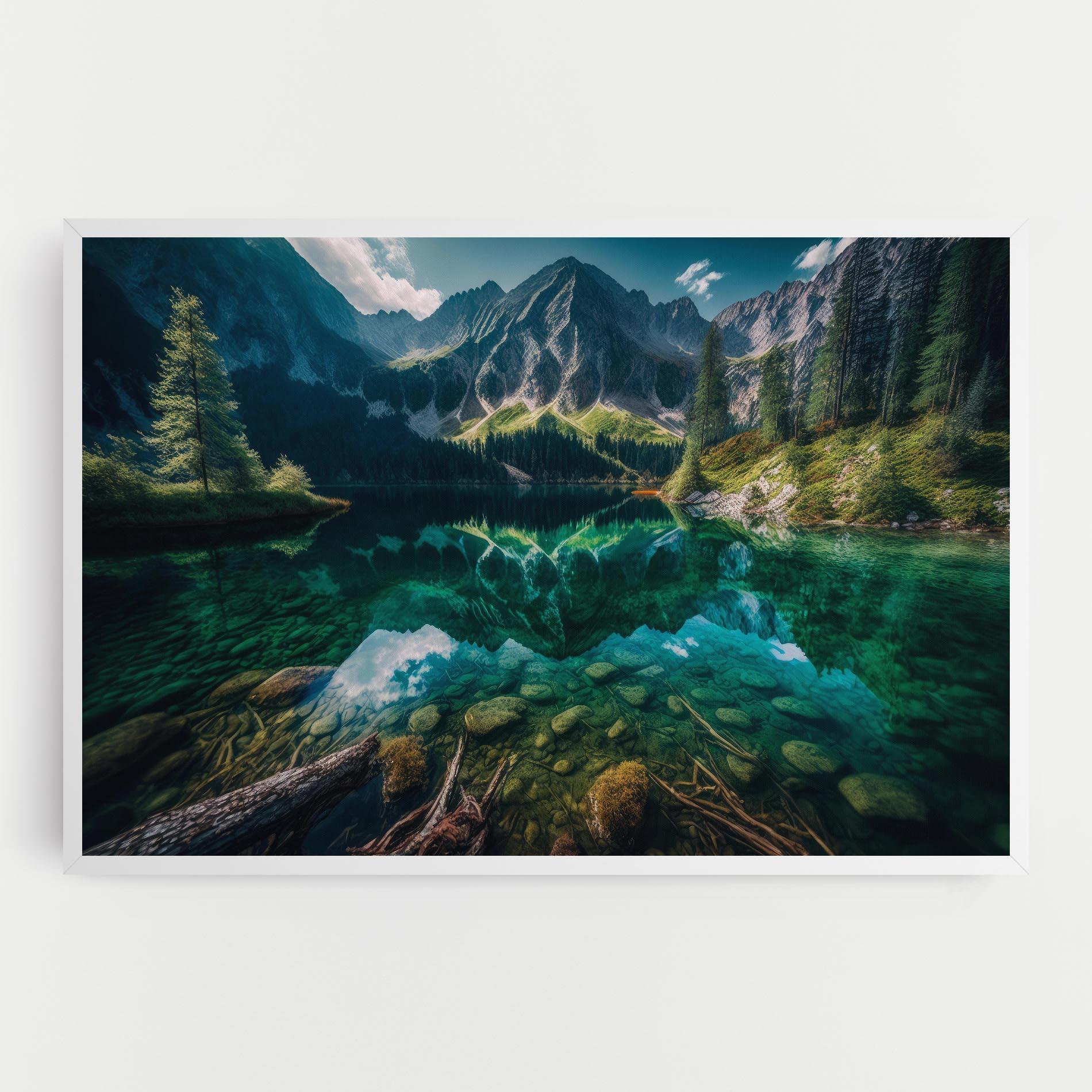 Картина на платно Beautiful Lake Mountain mockup 0