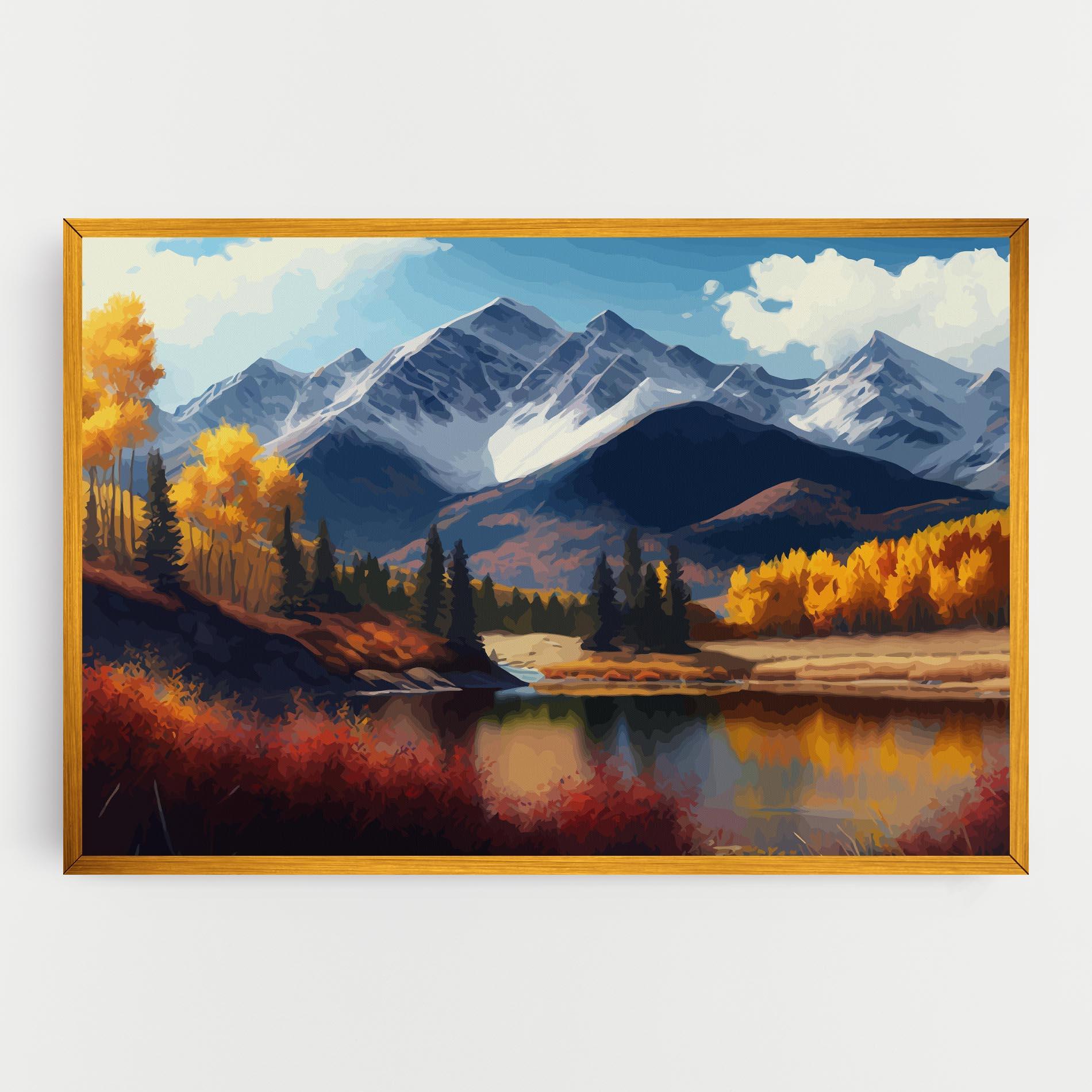 Картина на платно Lake Autumn View mockup 0