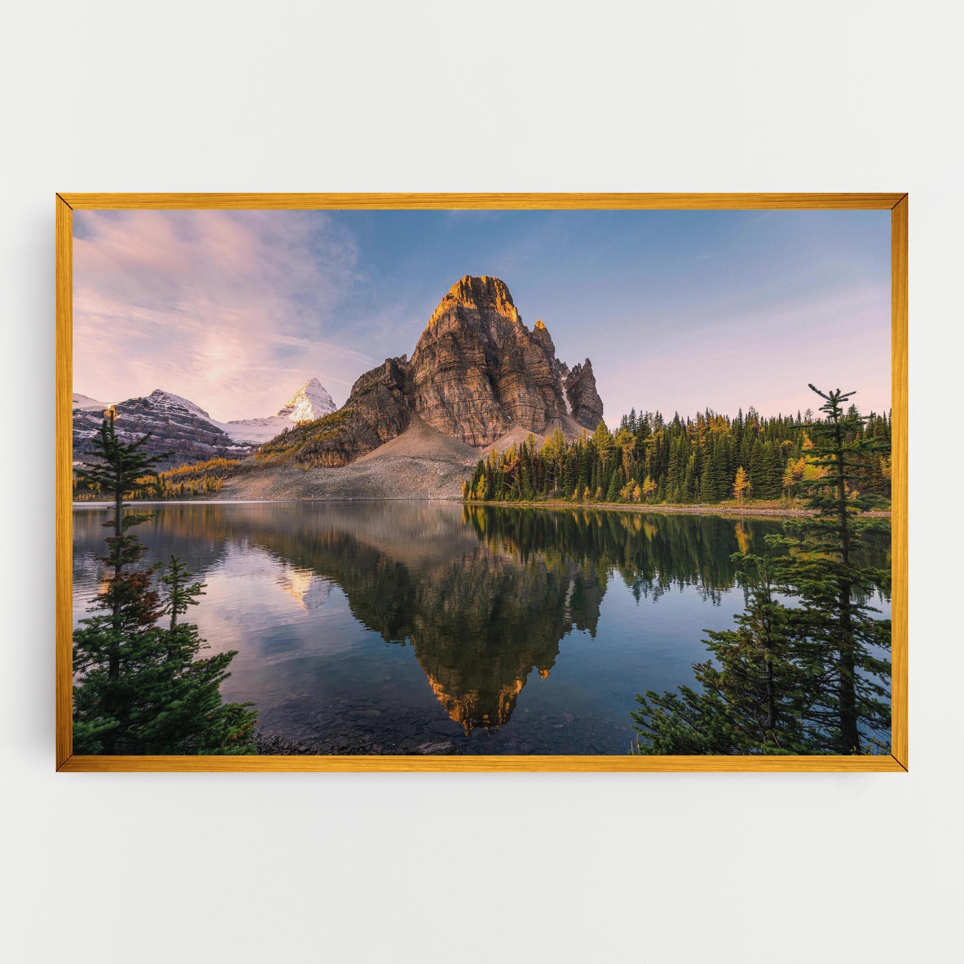 Картина на платно Mountain Sunrise Lake mockup 0