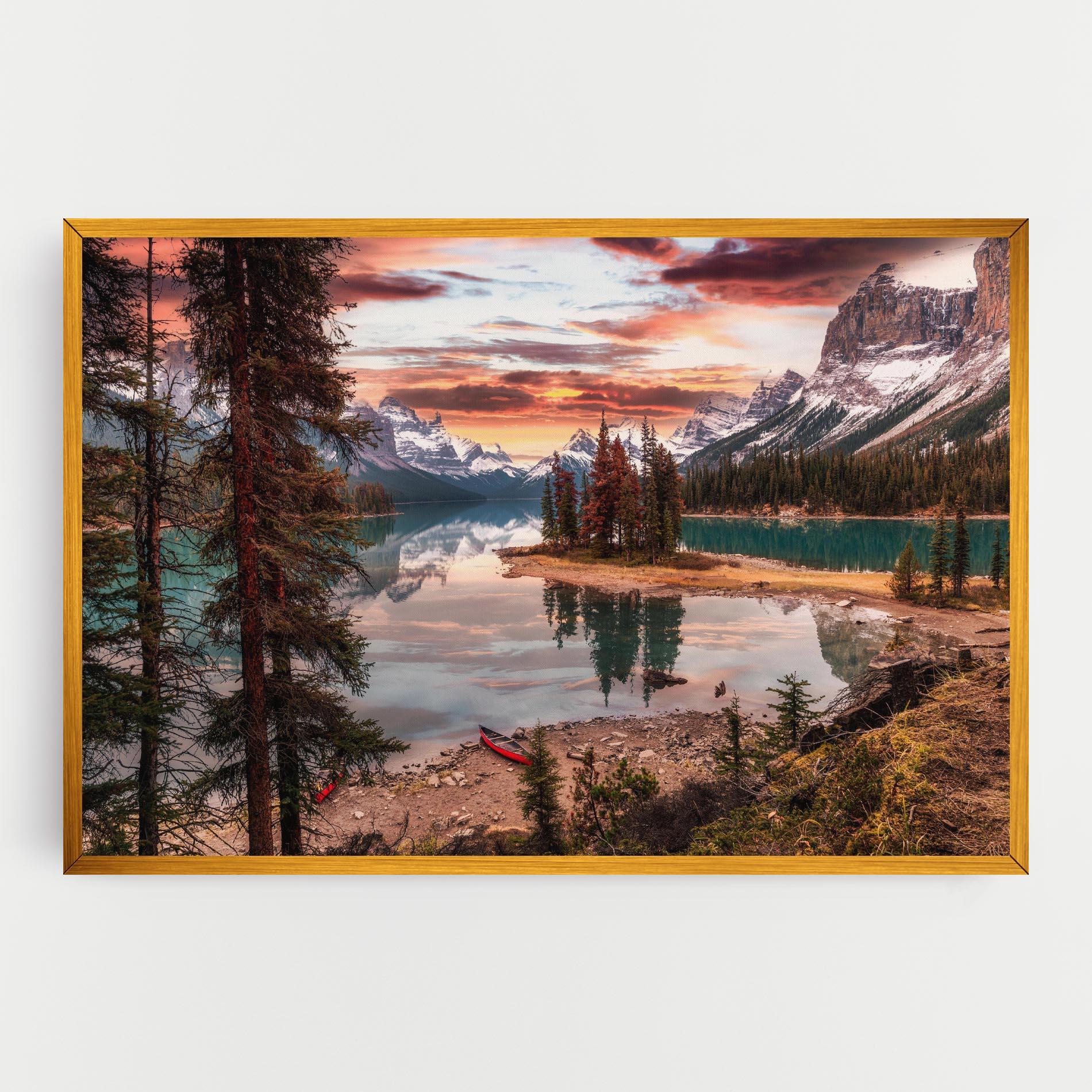 Картина на платно Sunset Lake View mockup 0