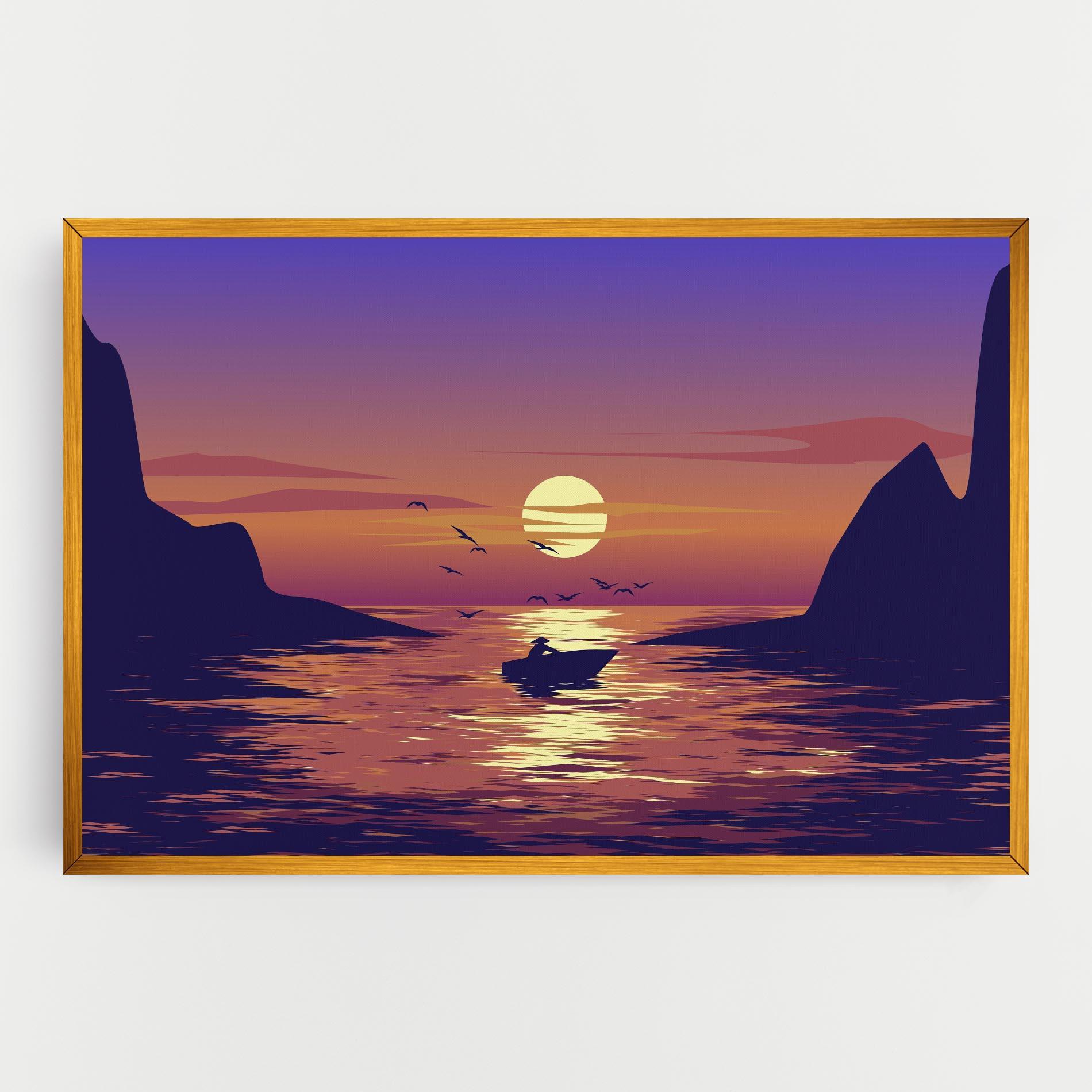 Картина на платно Sunset Scenery View mockup 0