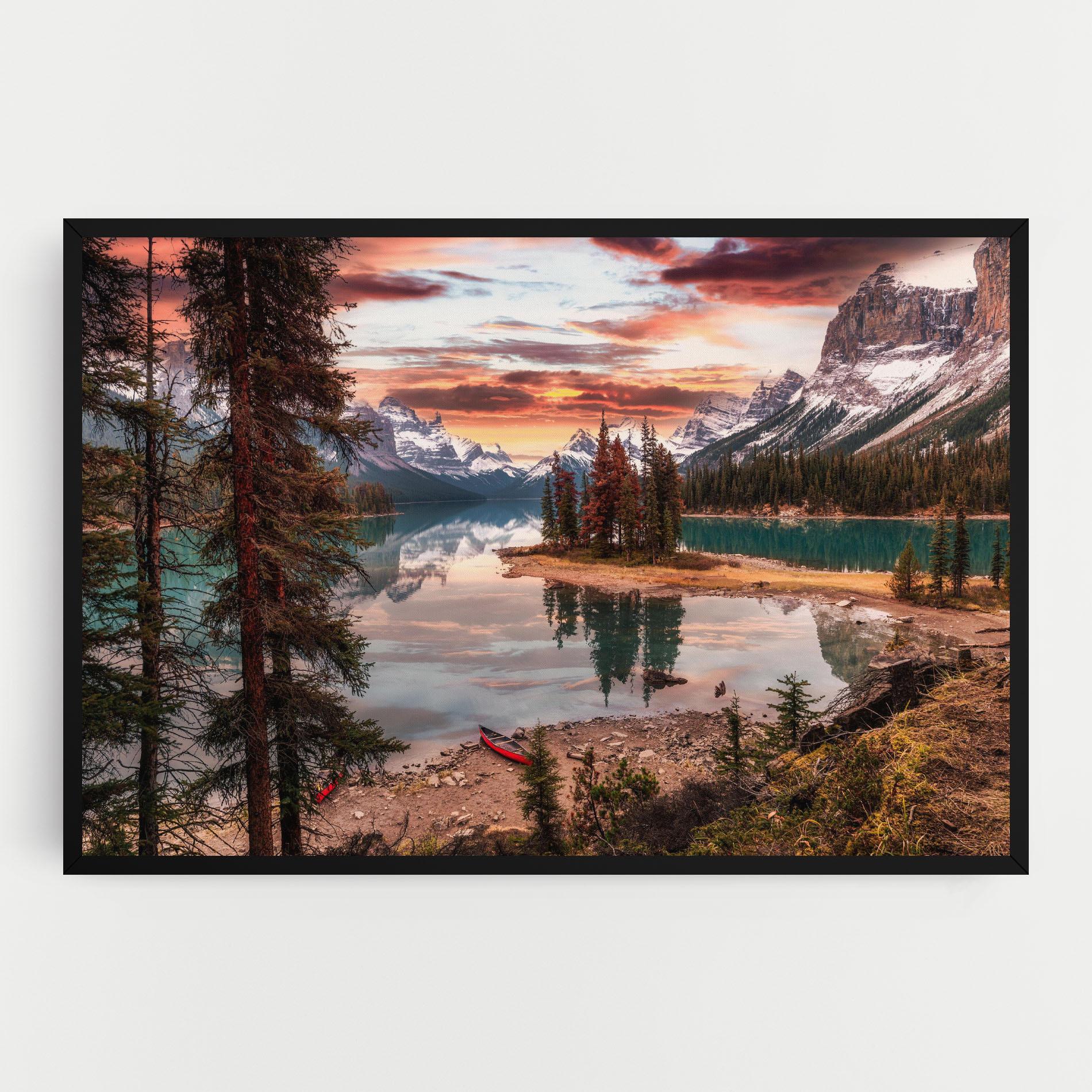 Картина на платно Sunset Lake View mockup 0