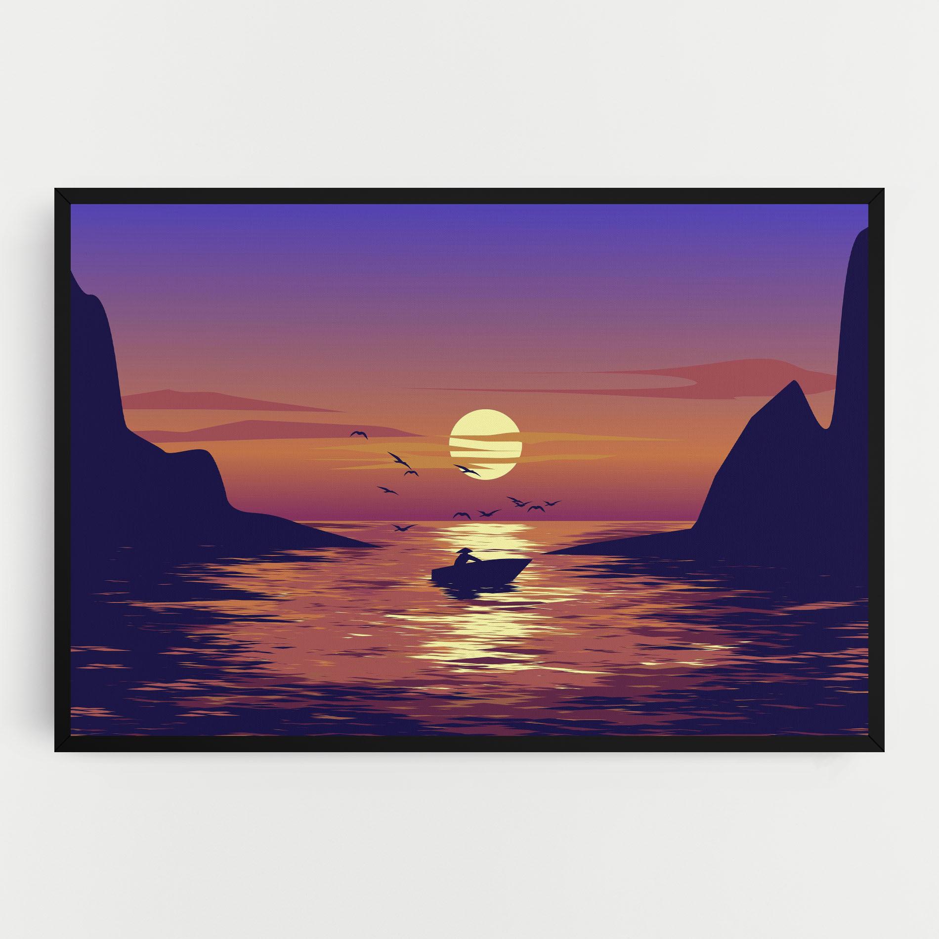 Картина на платно Sunset Scenery View mockup 0