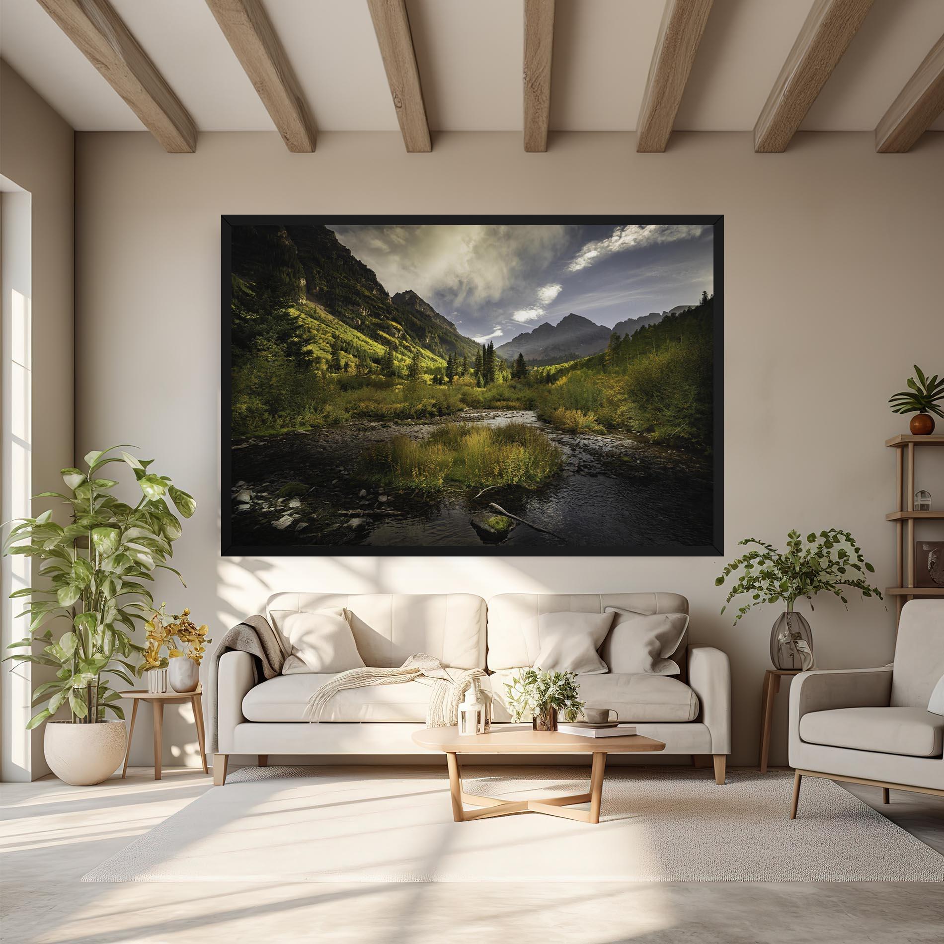 Картина на платно Cloudy Lake mockup 6