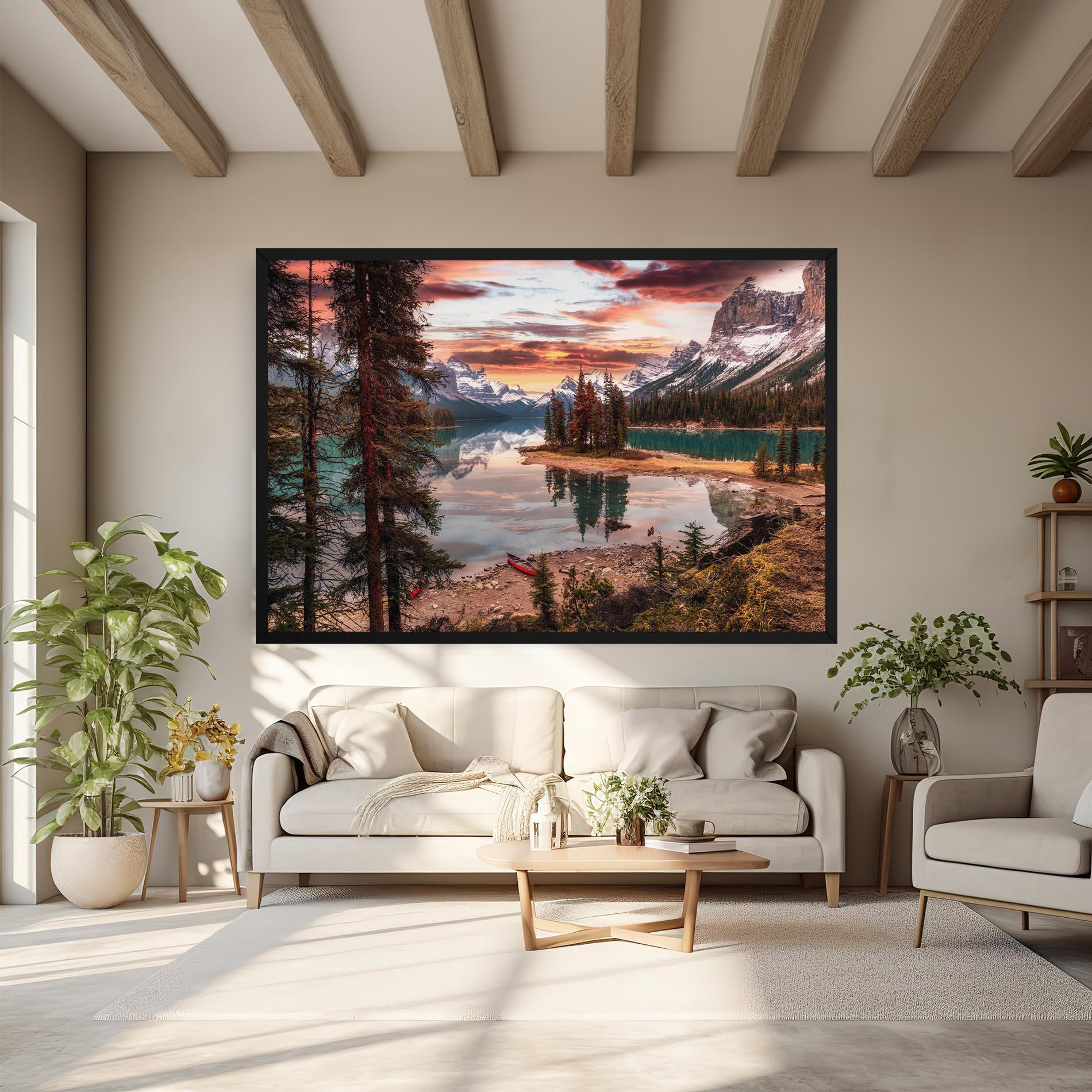 Картина на платно Sunset Lake View mockup 6