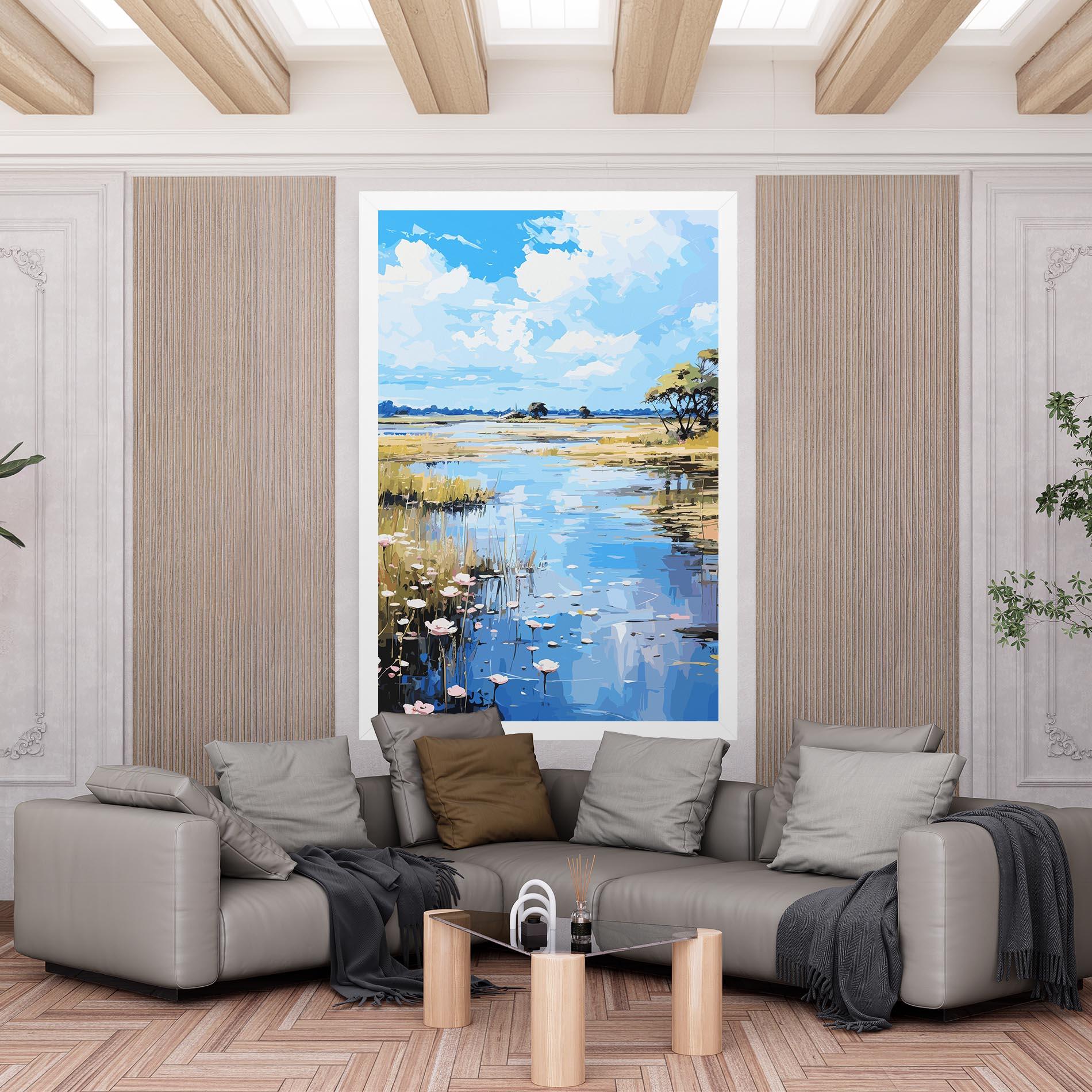 Картина на платно Riverside Flowers mockup 6