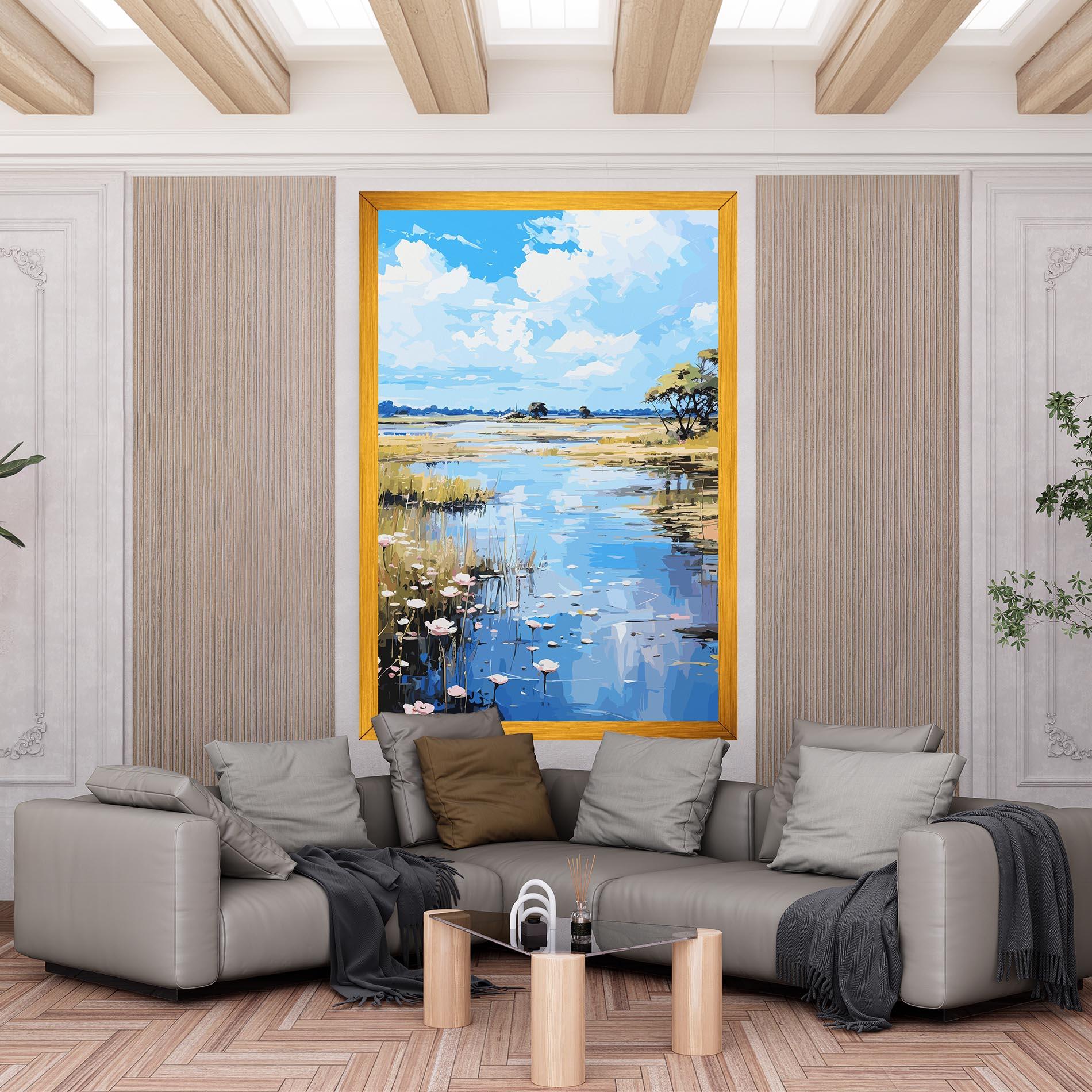 Картина на платно Riverside Flowers mockup 6