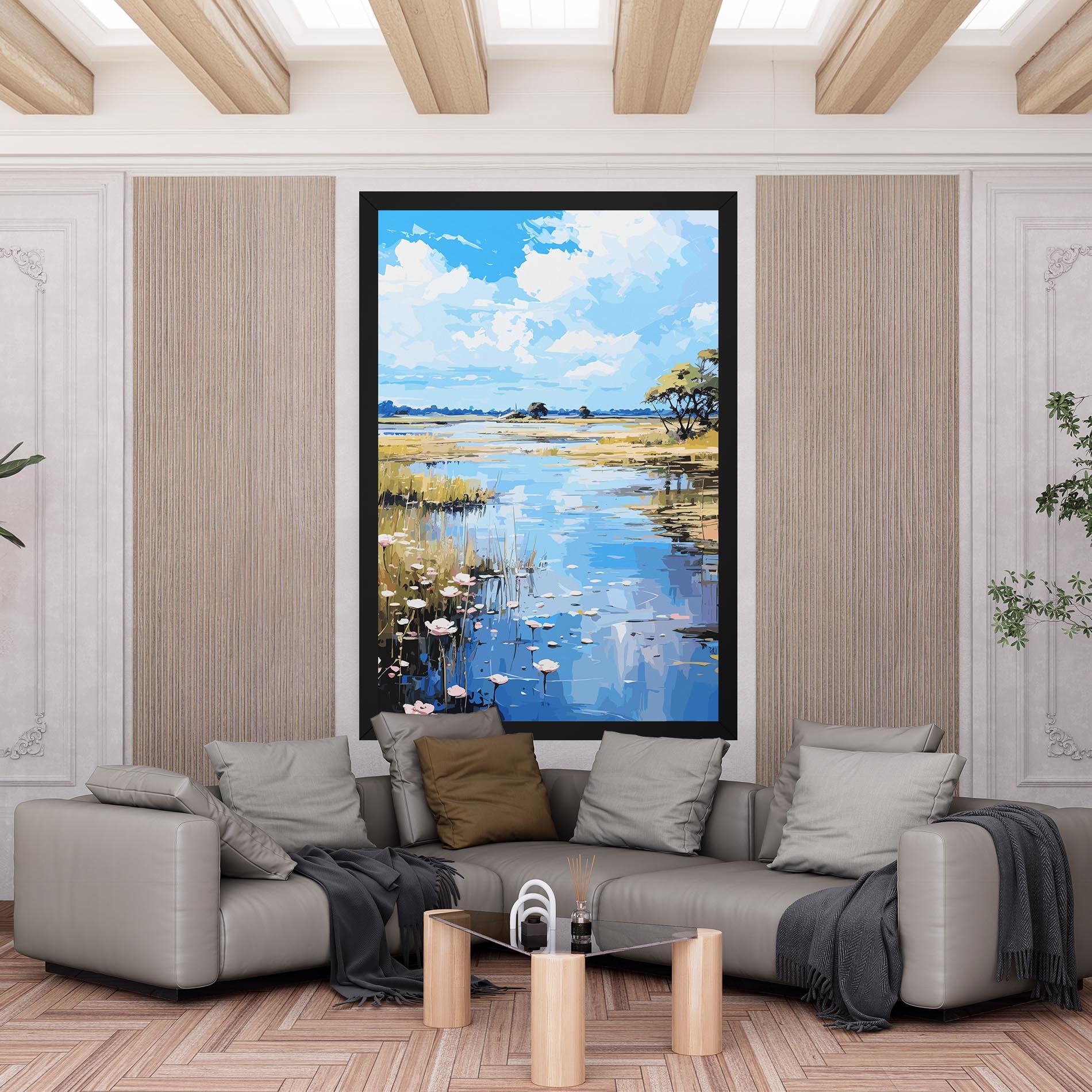 Картина на платно Riverside Flowers mockup 6