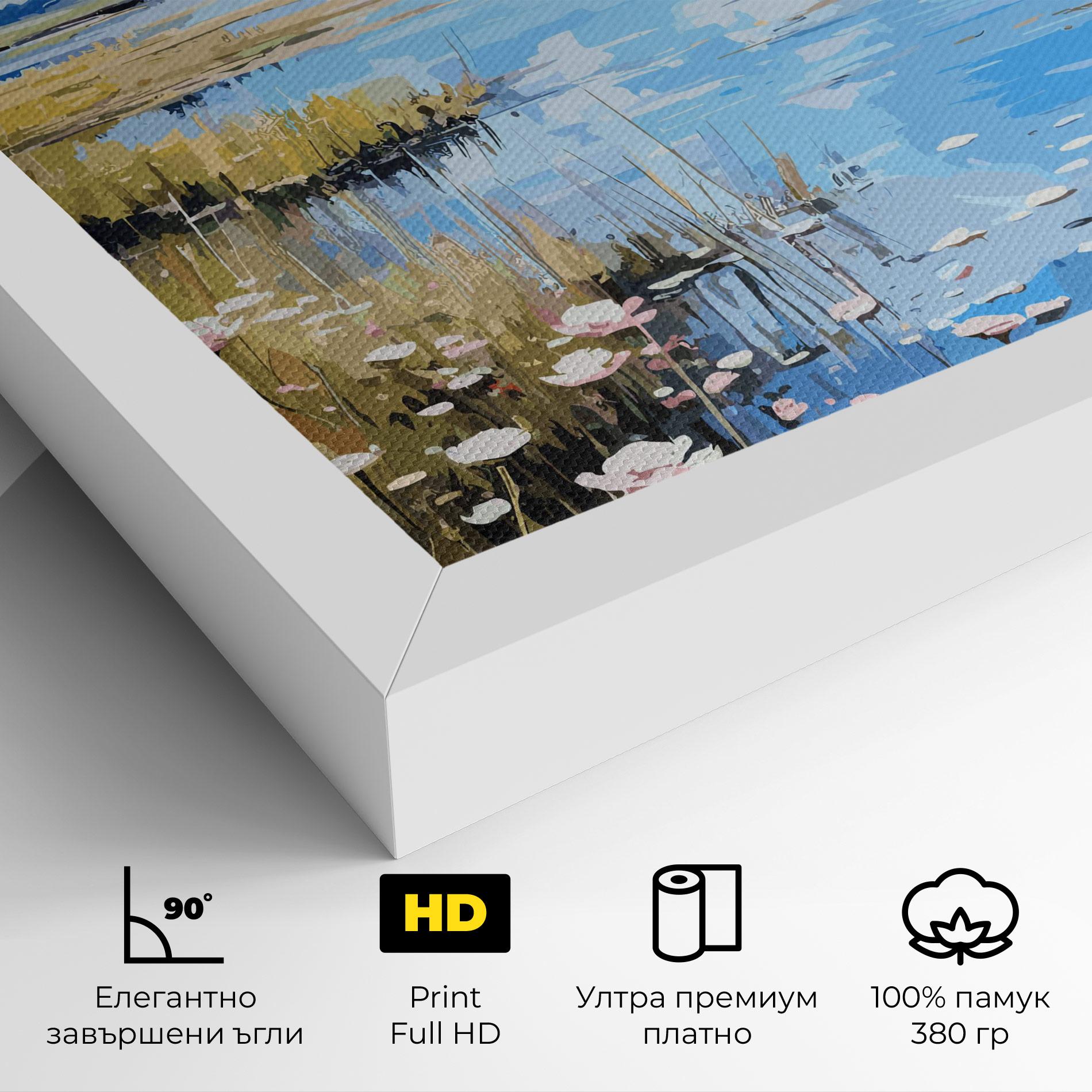 Картина на платно Riverside Flowers mockup 4