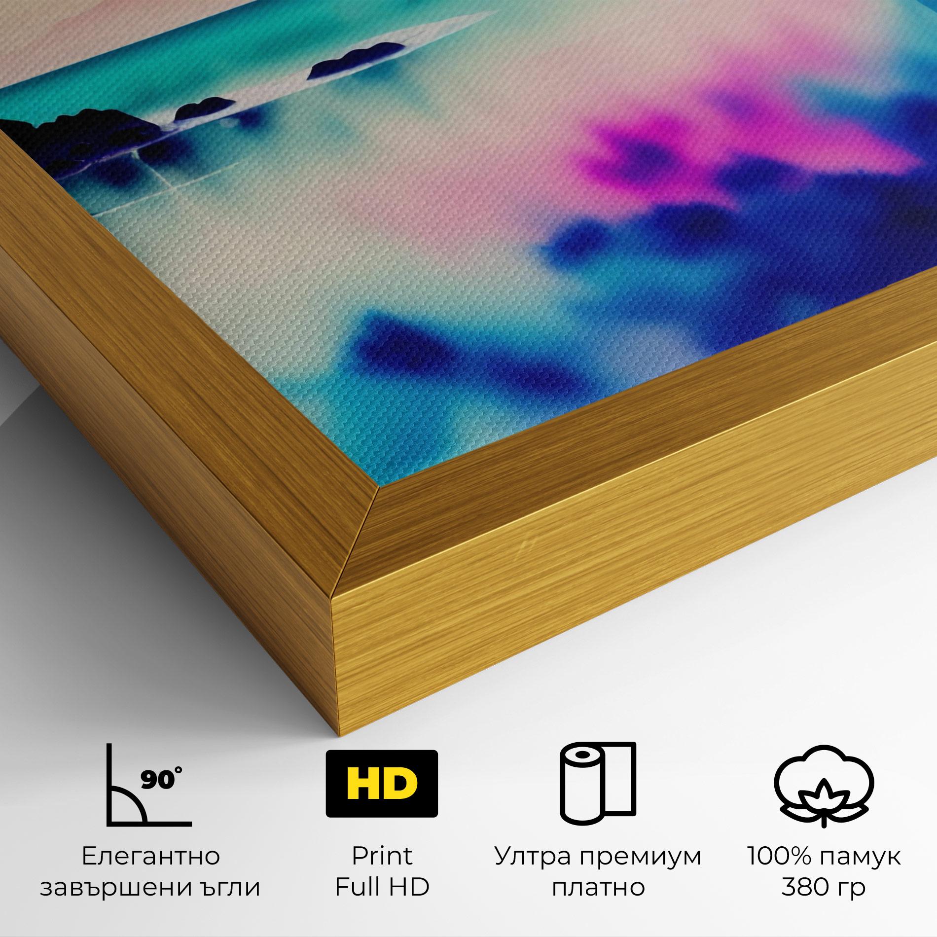 Картина на платно Lake Painting mockup 4