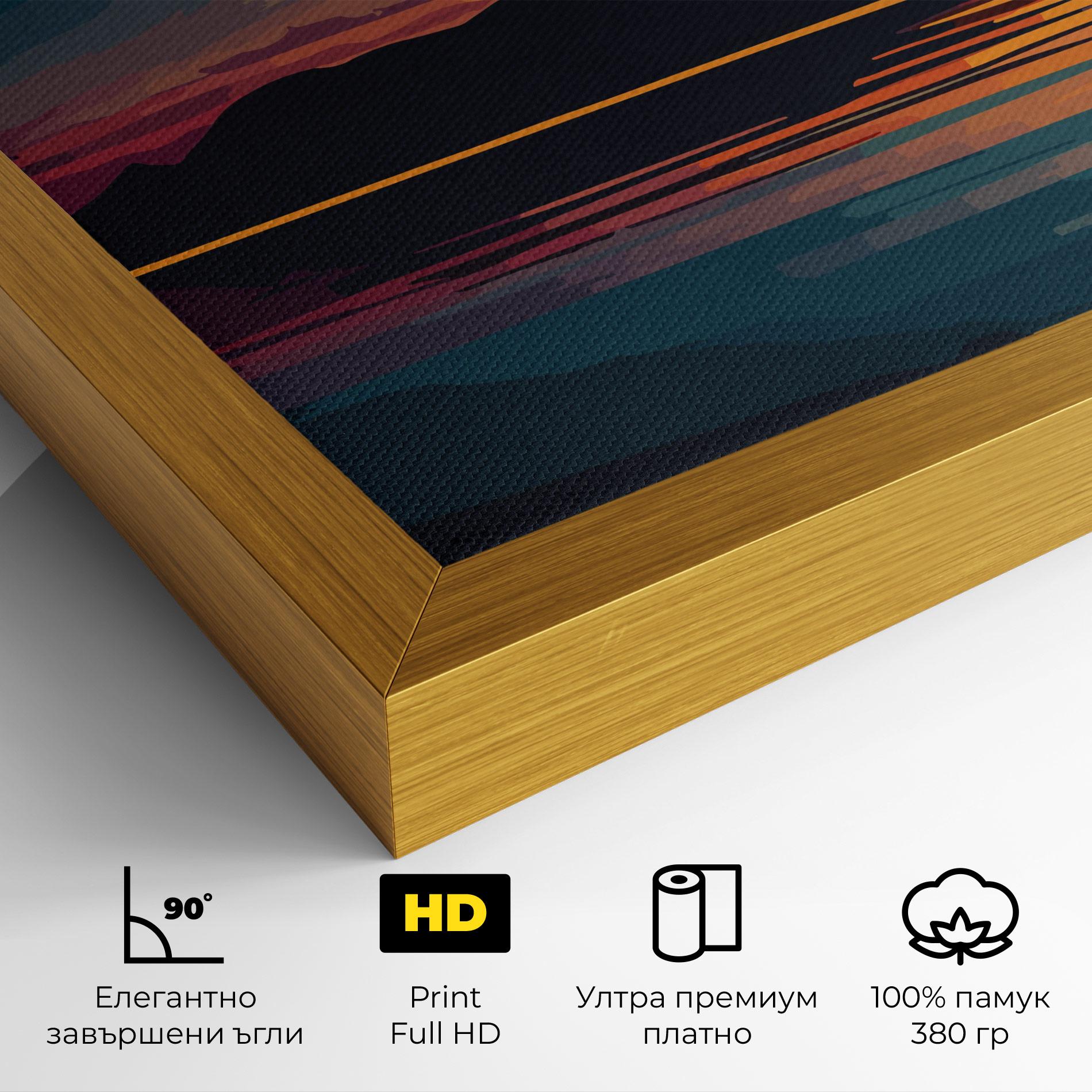 Картина на платно Sunset Art Lake mockup 4