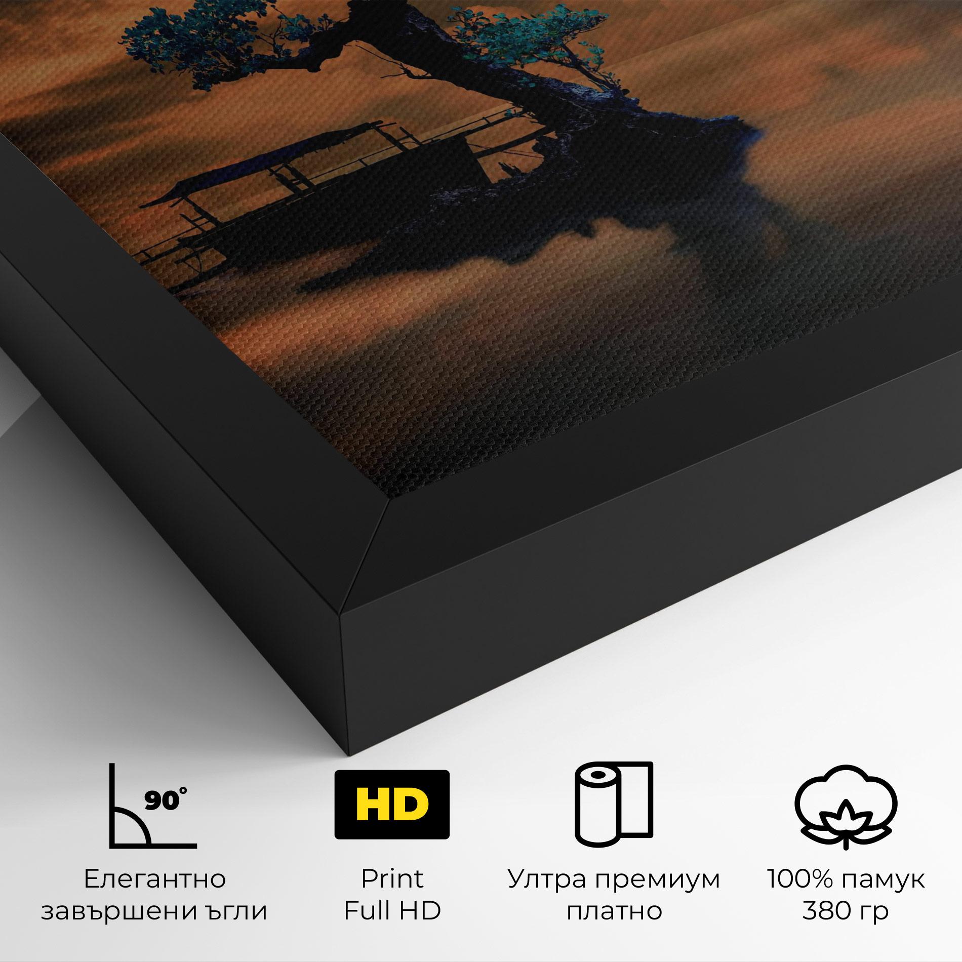 Картина на платно Blue Tree mockup 4