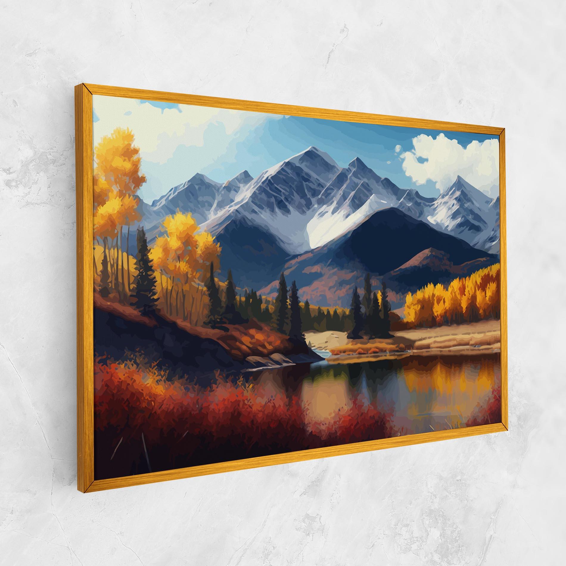 Картина на платно Lake Autumn View mockup 1
