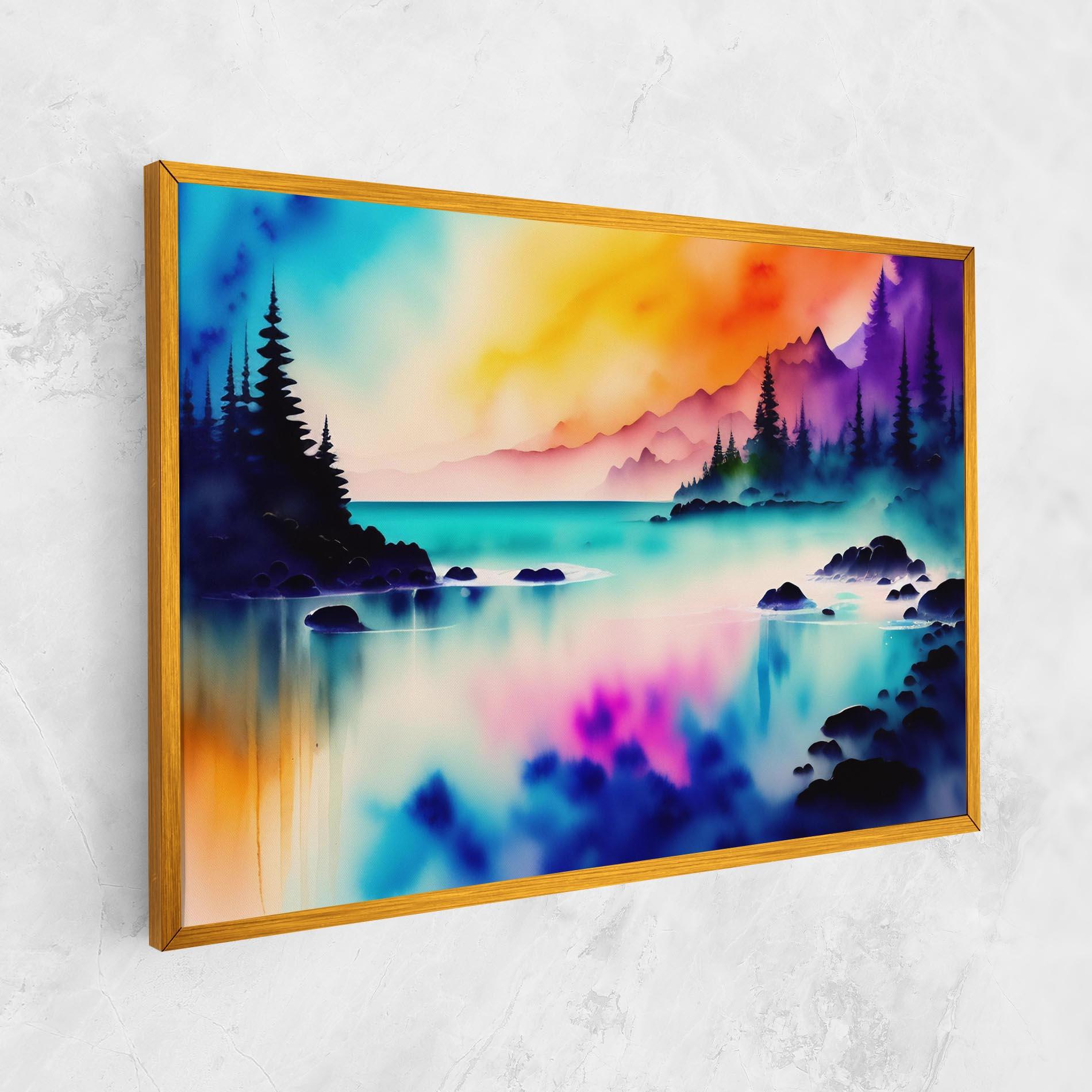 Картина на платно Lake Painting mockup 1