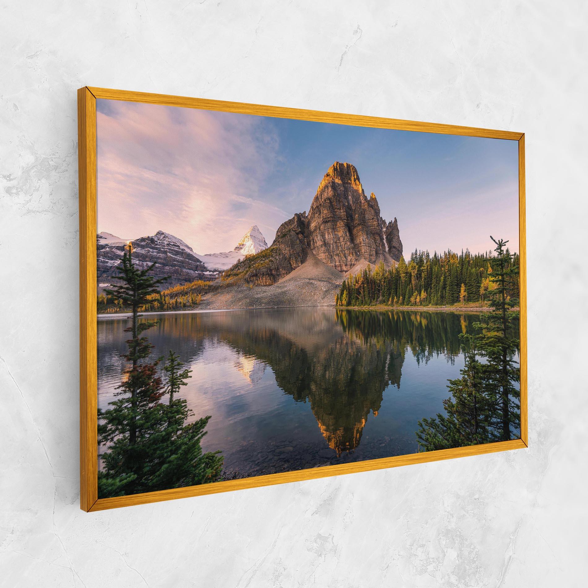 Картина на платно Mountain Sunrise Lake mockup 1
