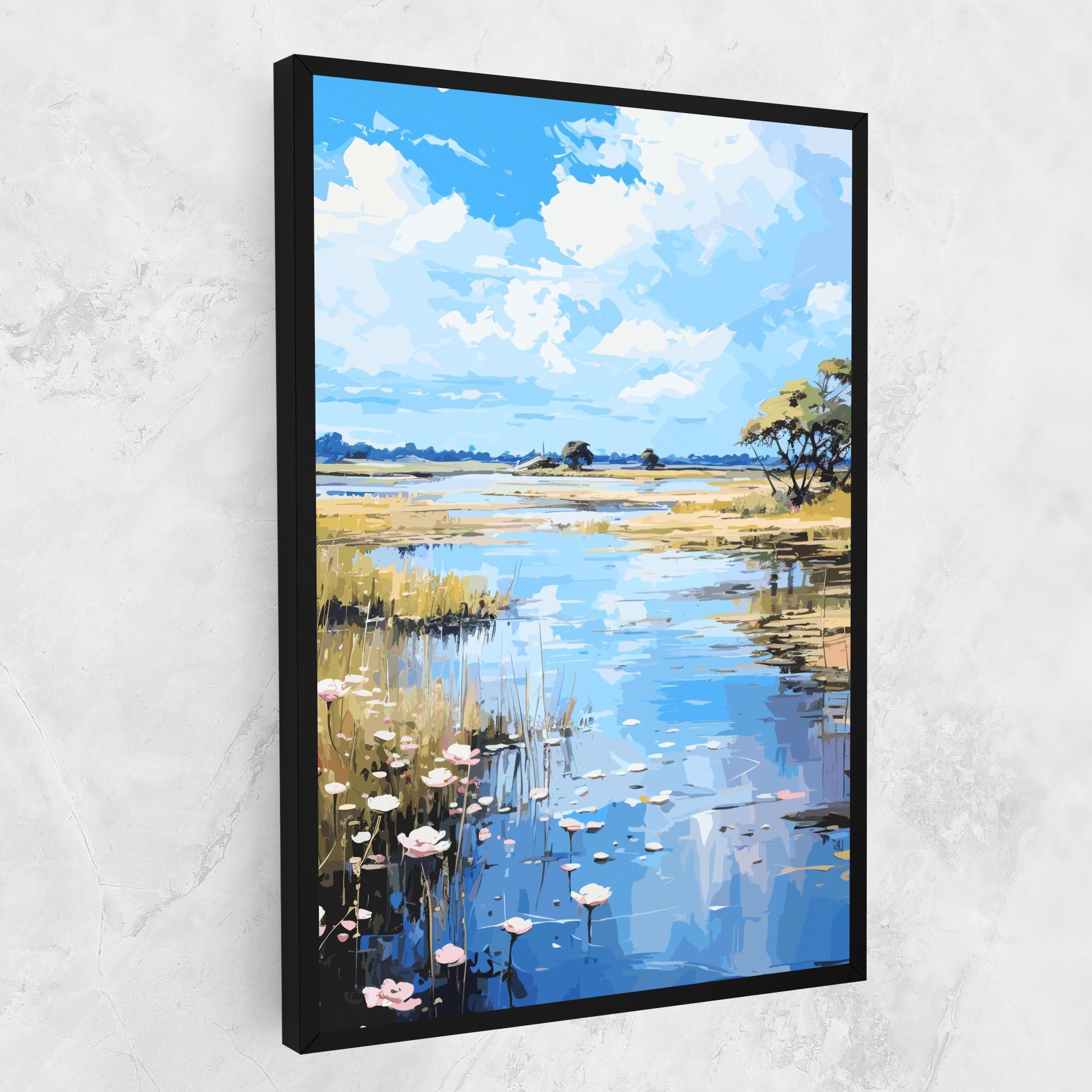 Картина на платно Riverside Flowers mockup 1