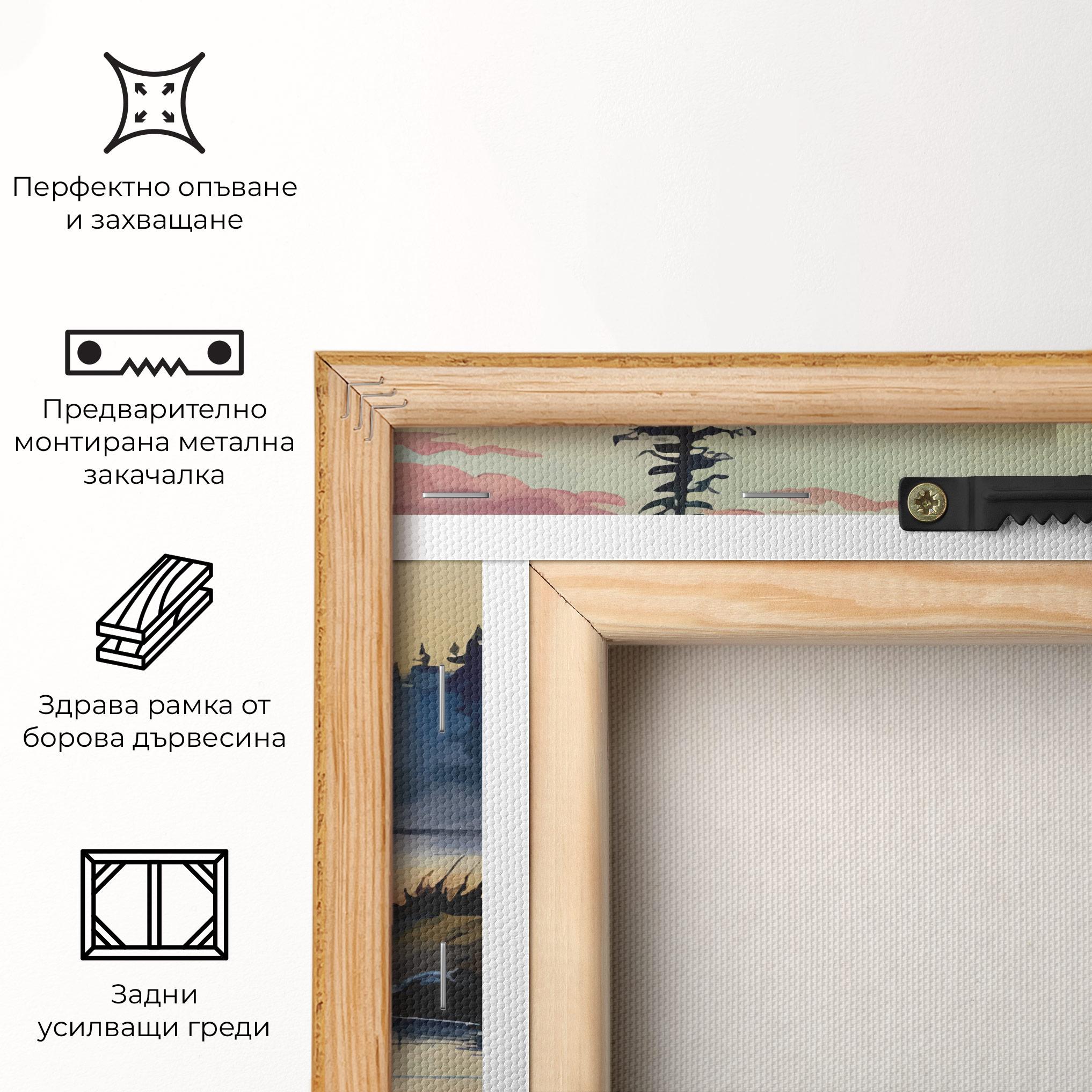 Картина на платно Tree Shadow Lake mockup 5