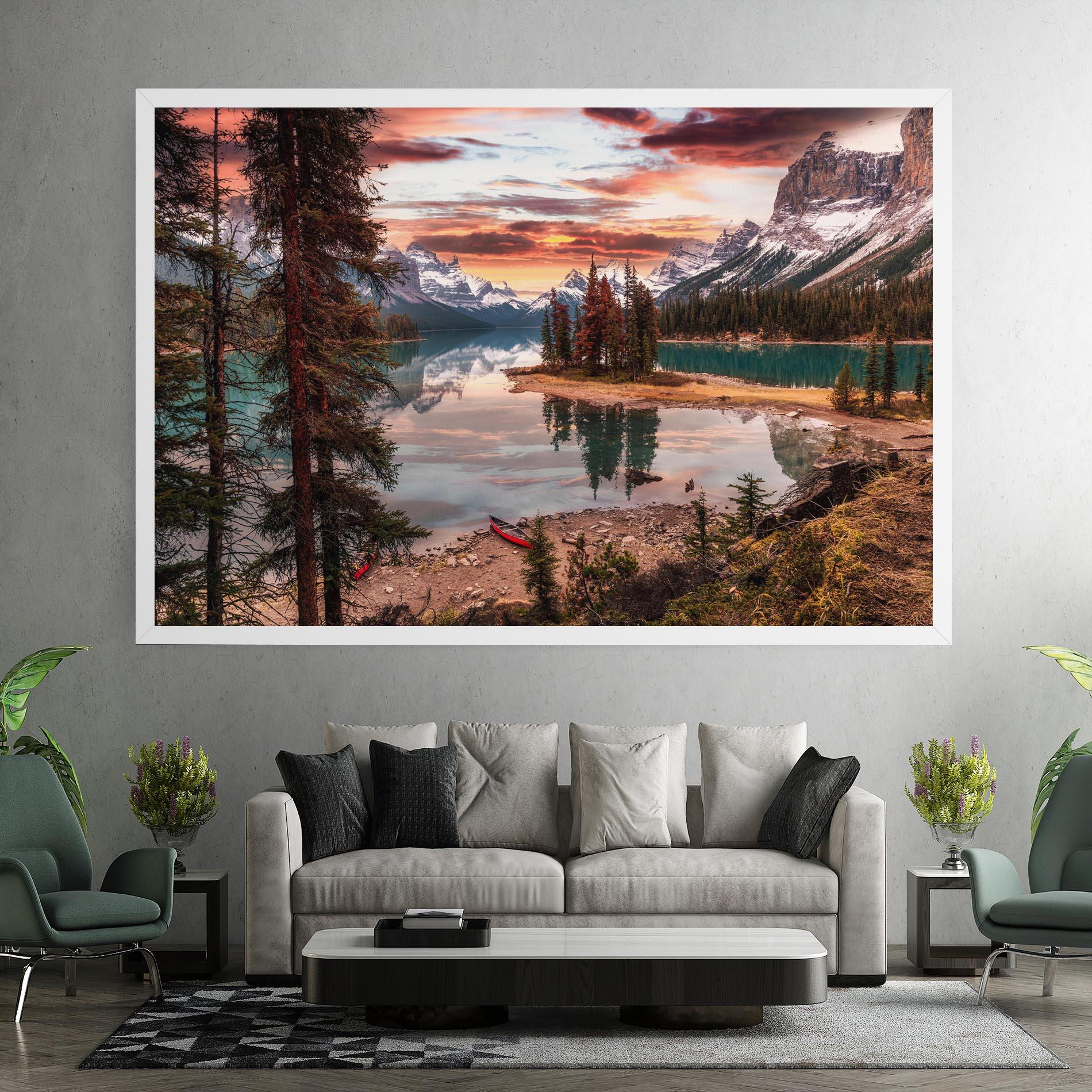 Картина на платно Sunset Lake View mockup 7