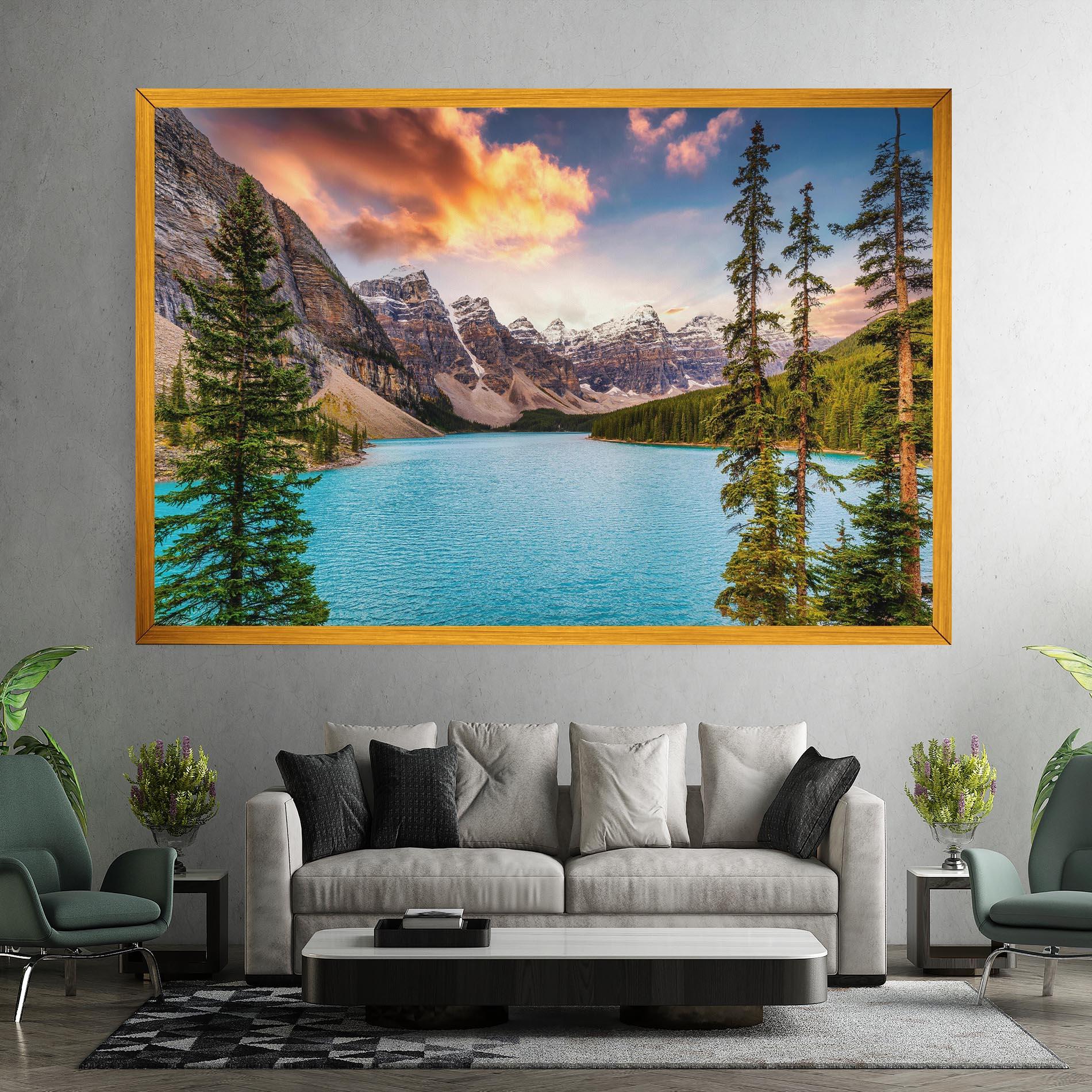 Картина на платно Blue Magic Lake mockup 7