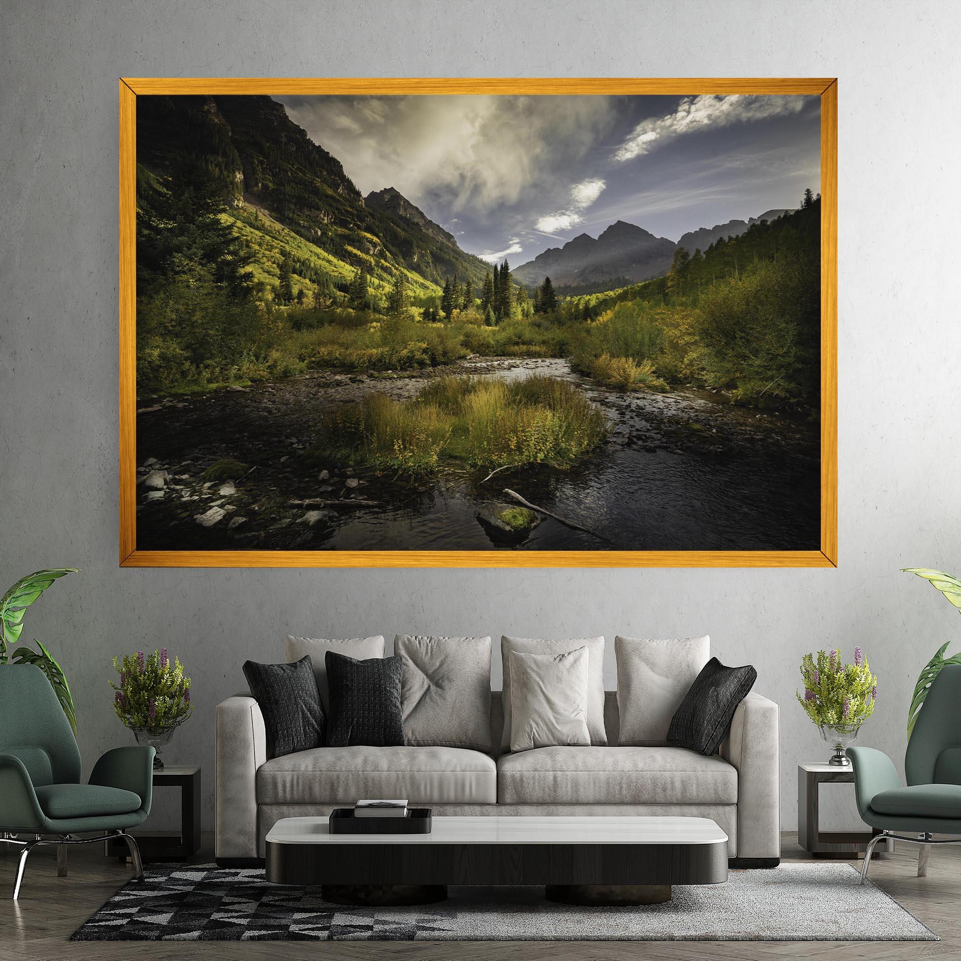 Картина на платно Cloudy Lake mockup 7