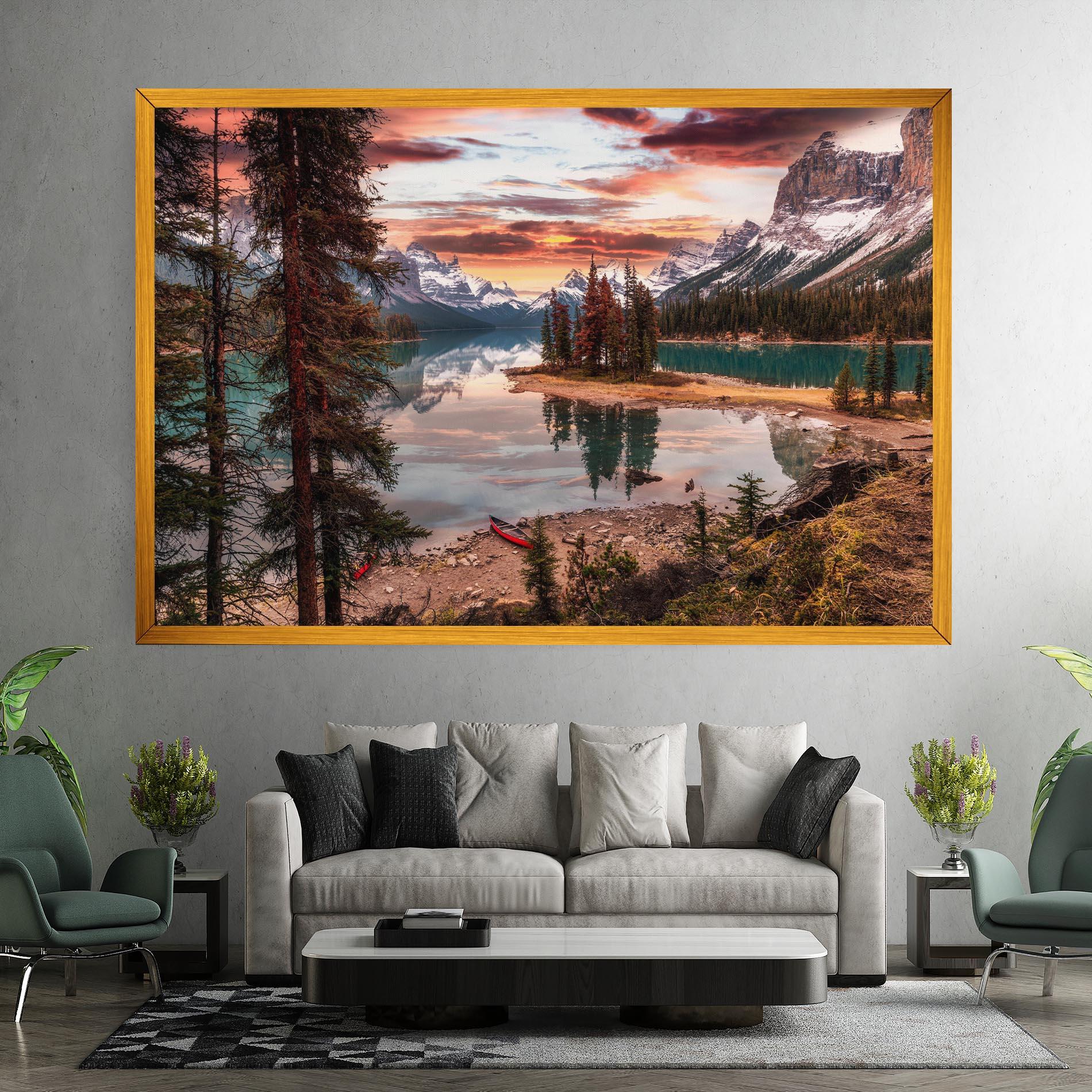 Картина на платно Sunset Lake View mockup 7