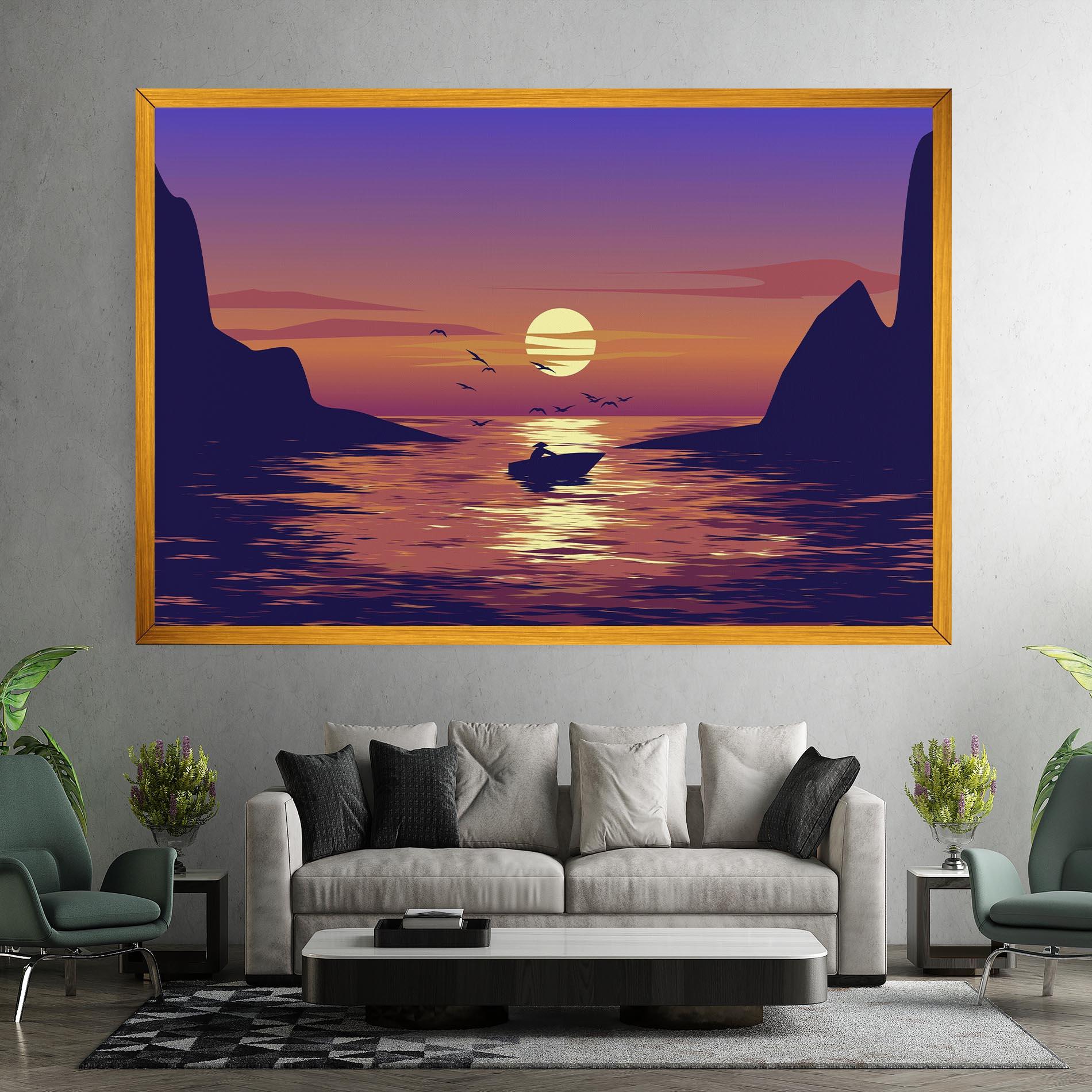 Картина на платно Sunset Scenery View mockup 7
