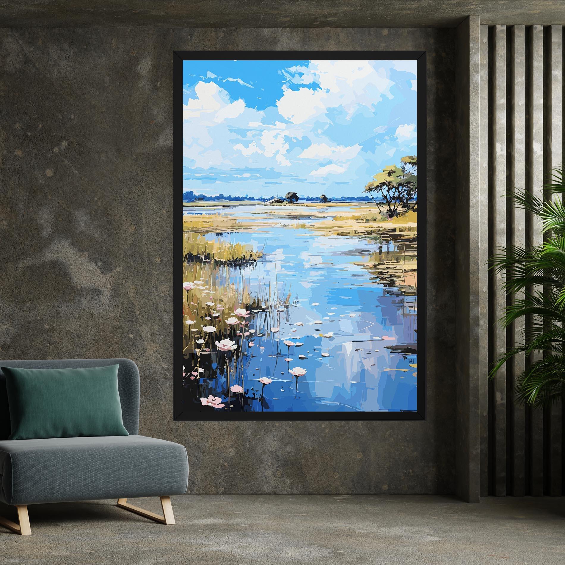 Картина на платно Riverside Flowers mockup 7