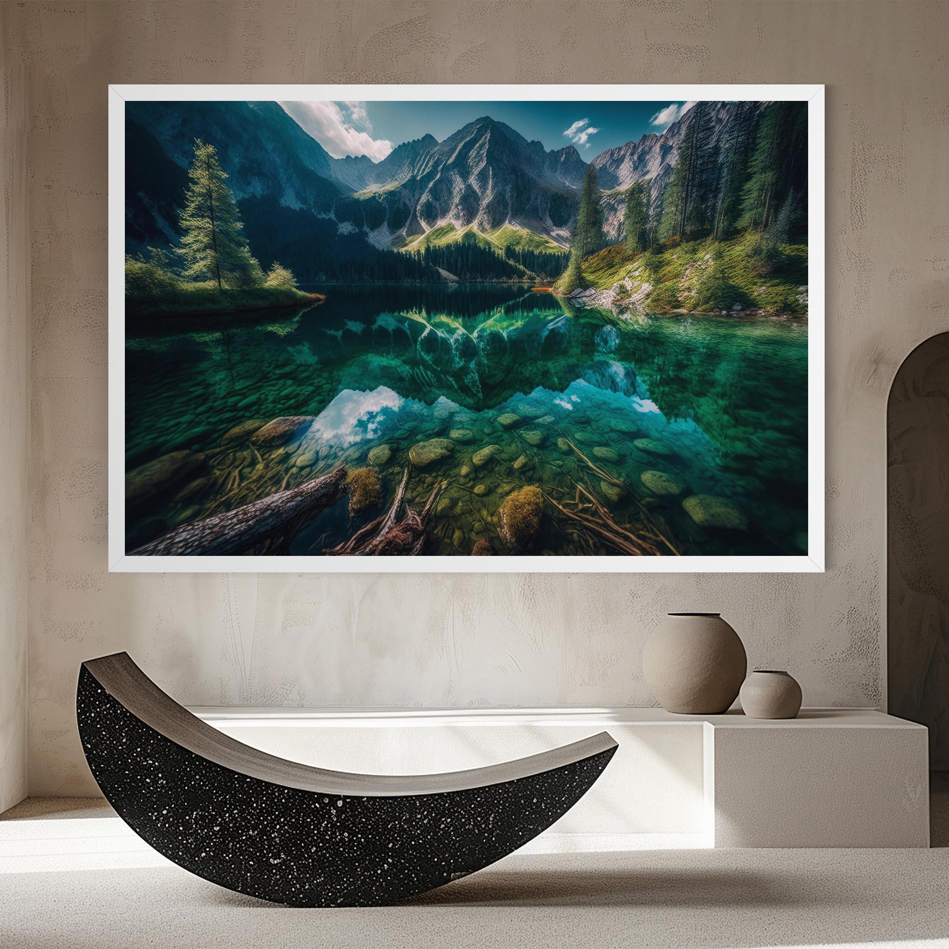 Картина на платно Beautiful Lake Mountain mockup 8