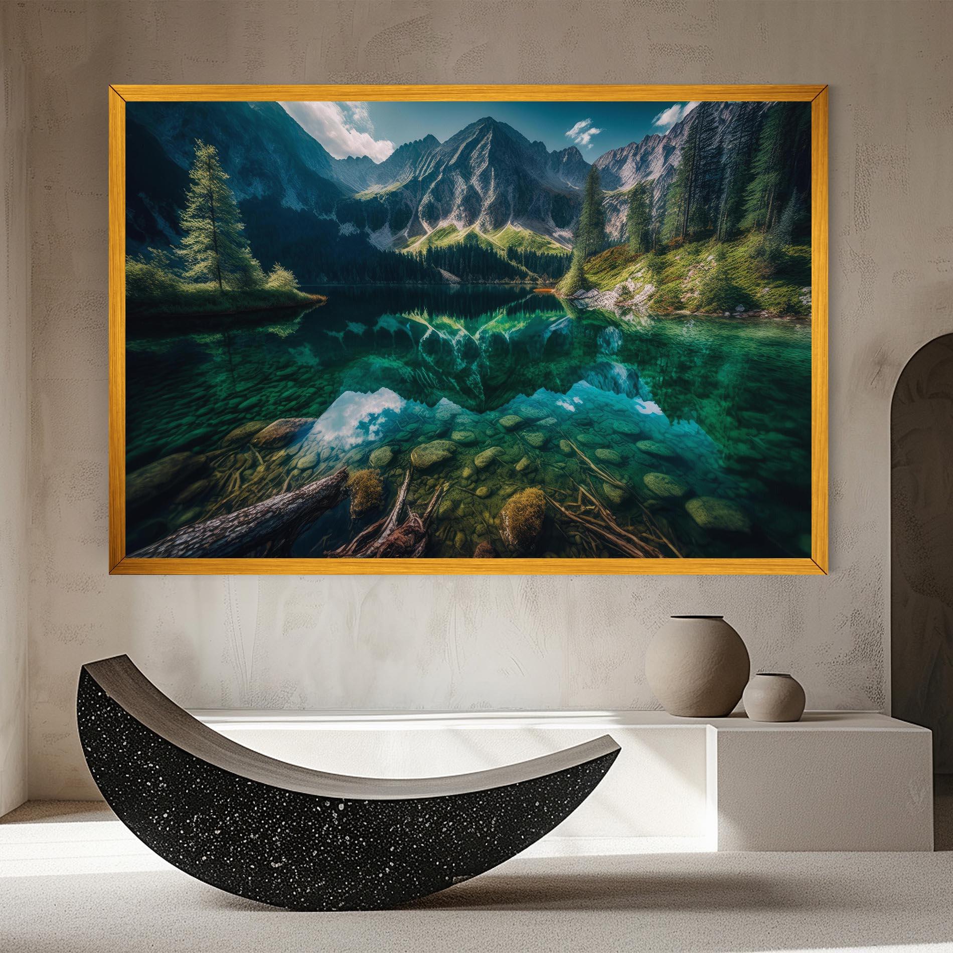 Картина на платно Beautiful Lake Mountain mockup 8