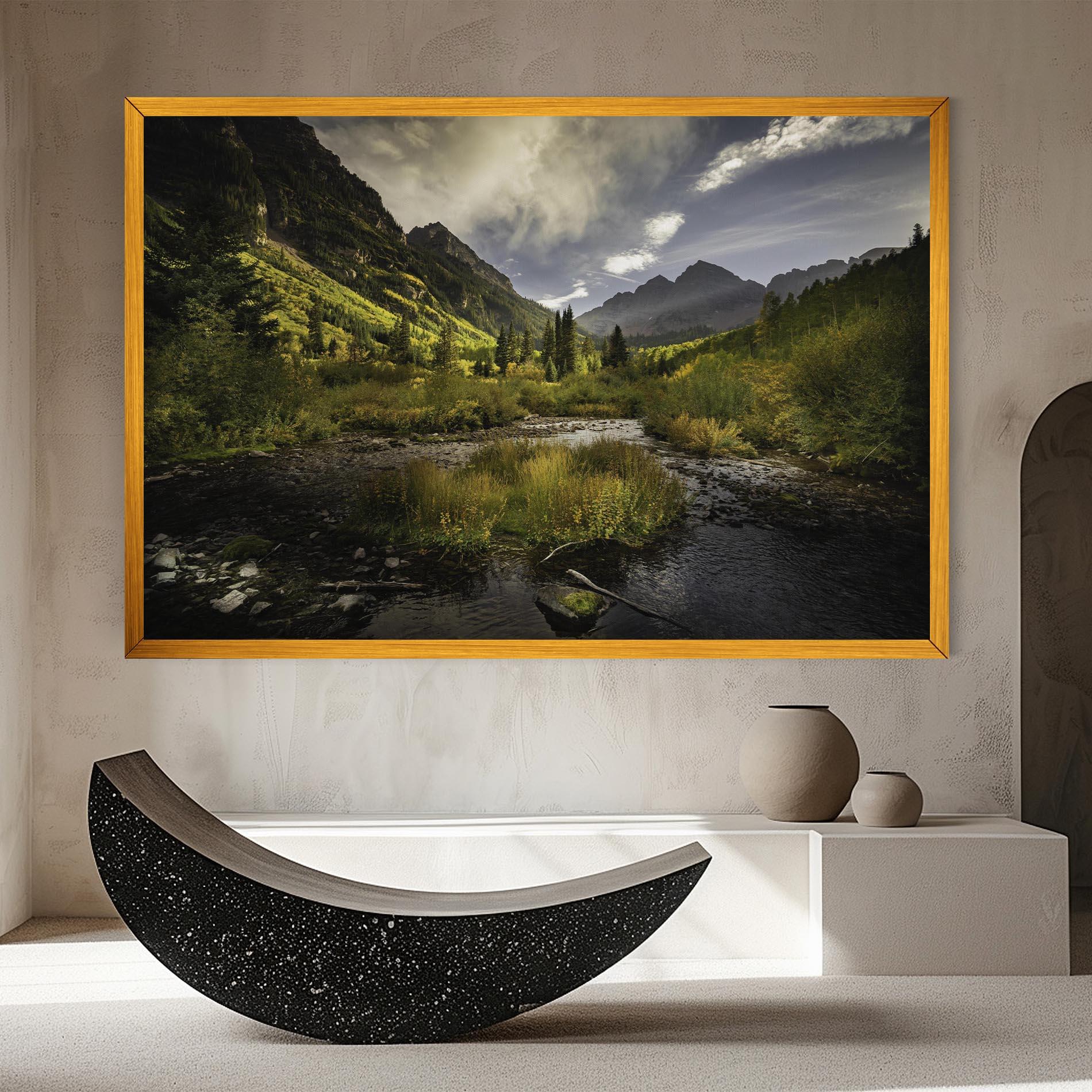 Картина на платно Cloudy Lake mockup 8