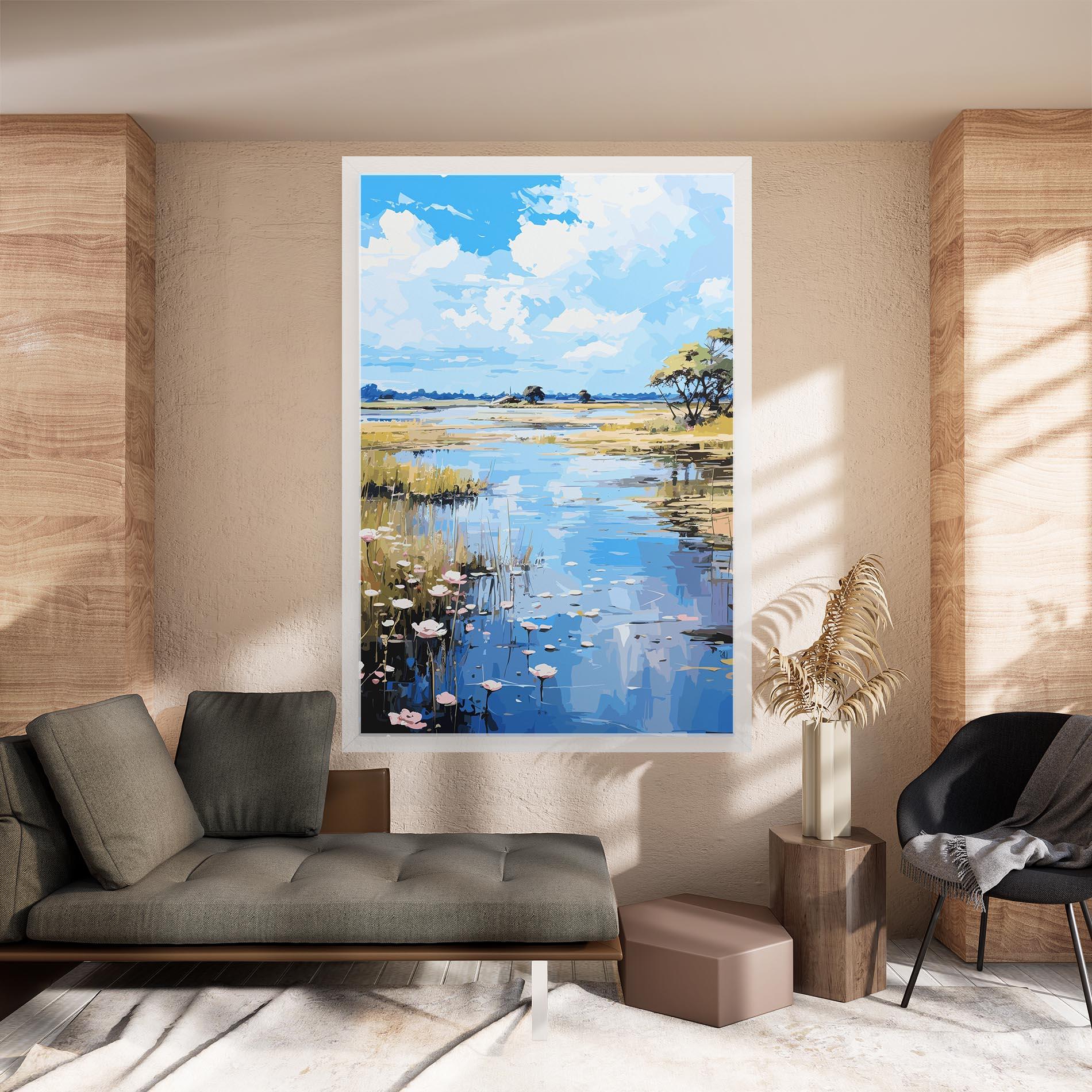 Картина на платно Riverside Flowers mockup 8