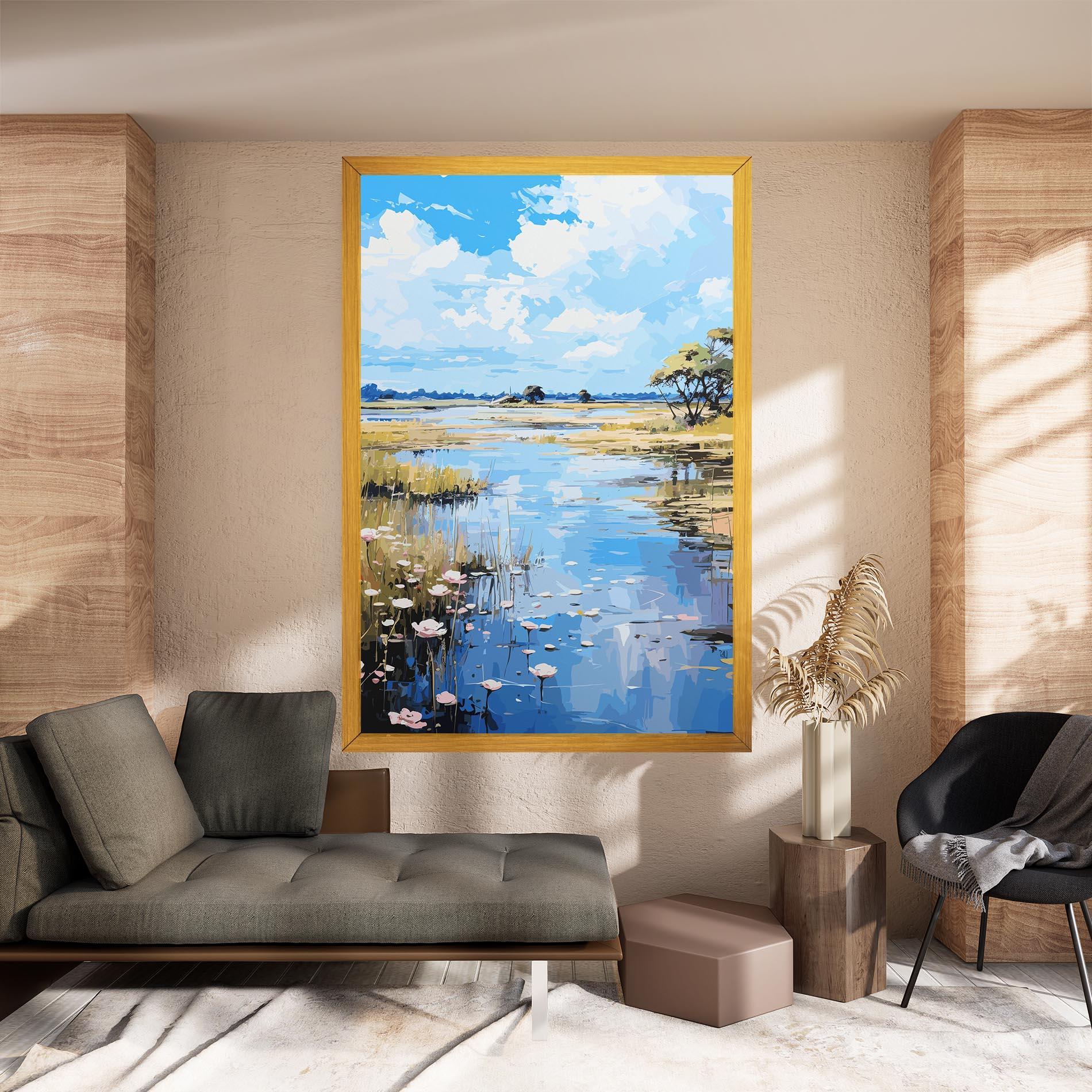 Картина на платно Riverside Flowers mockup 8