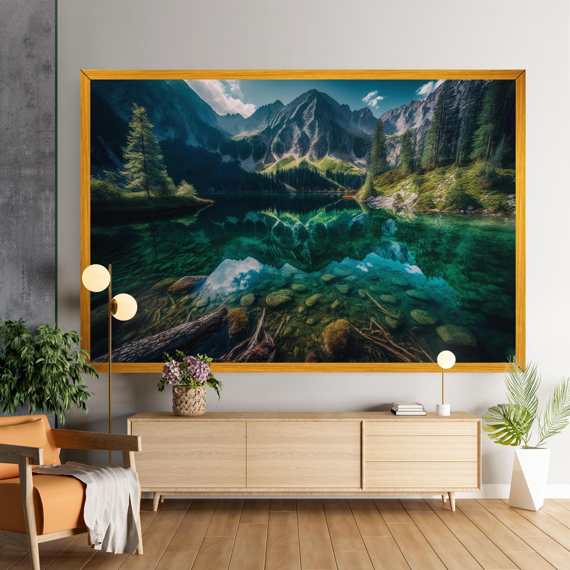 Картина на платно Beautiful Lake Mountain mockup 9