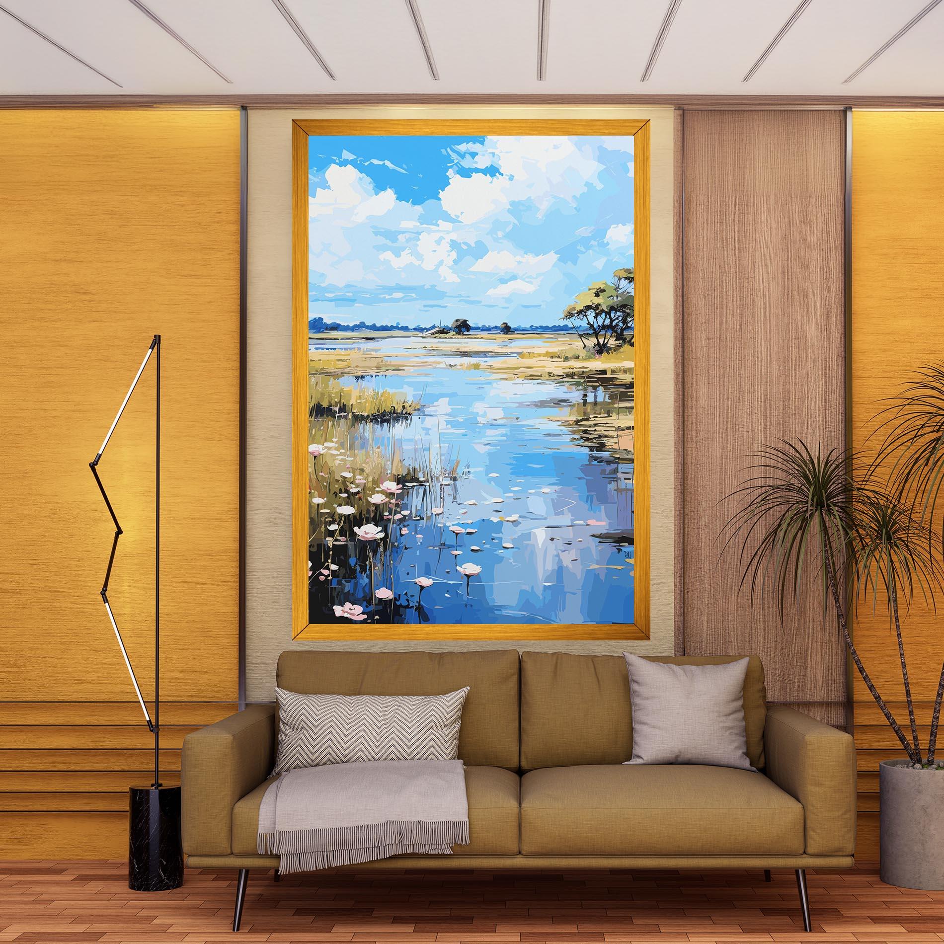 Картина на платно Riverside Flowers mockup 9