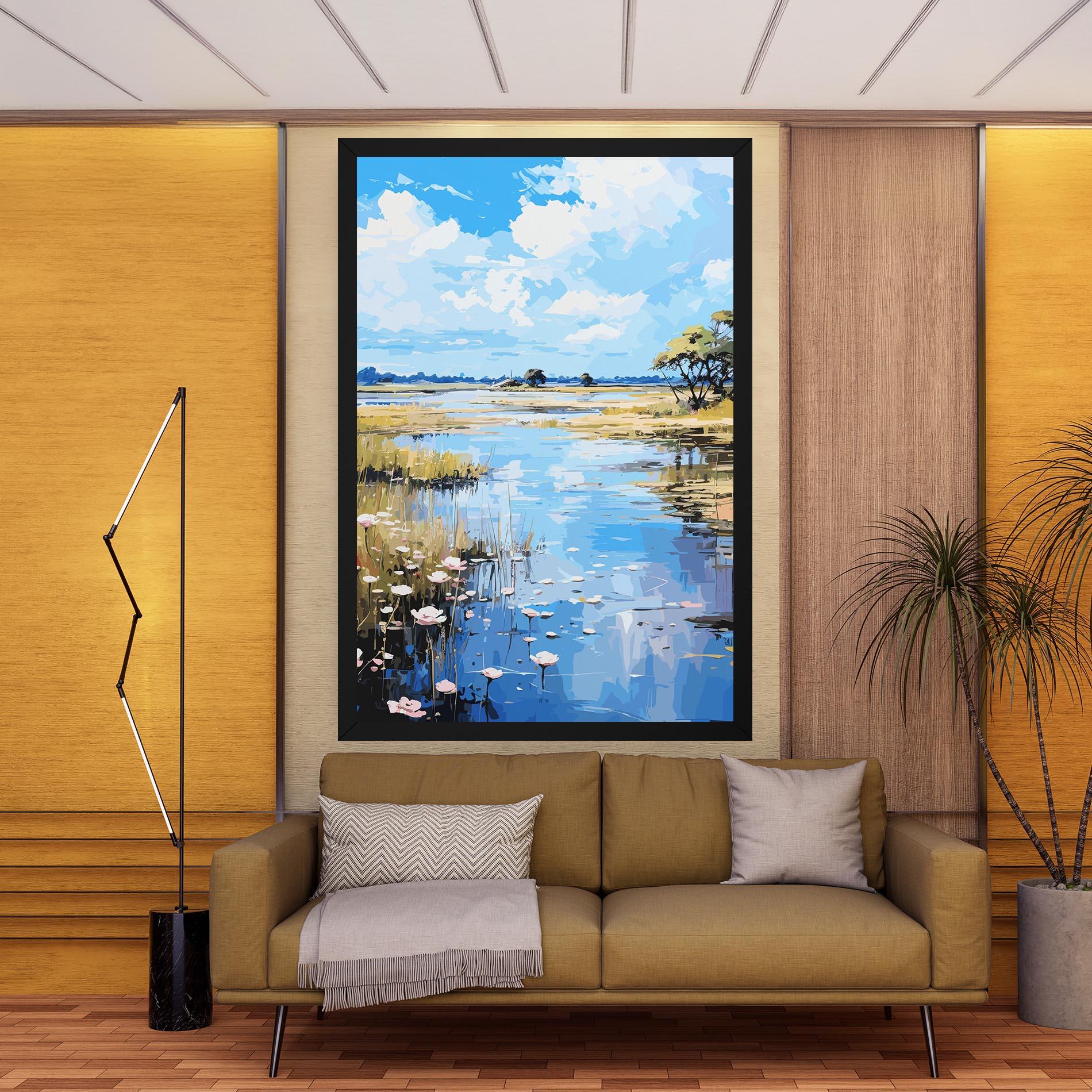 Картина на платно Riverside Flowers mockup 9