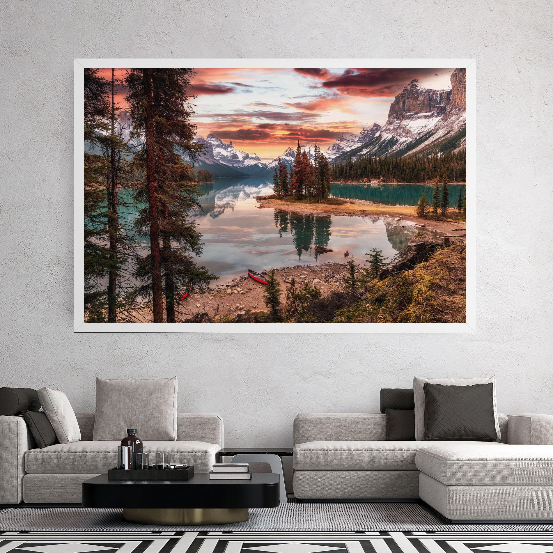 Картина на платно Sunset Lake View mockup 2