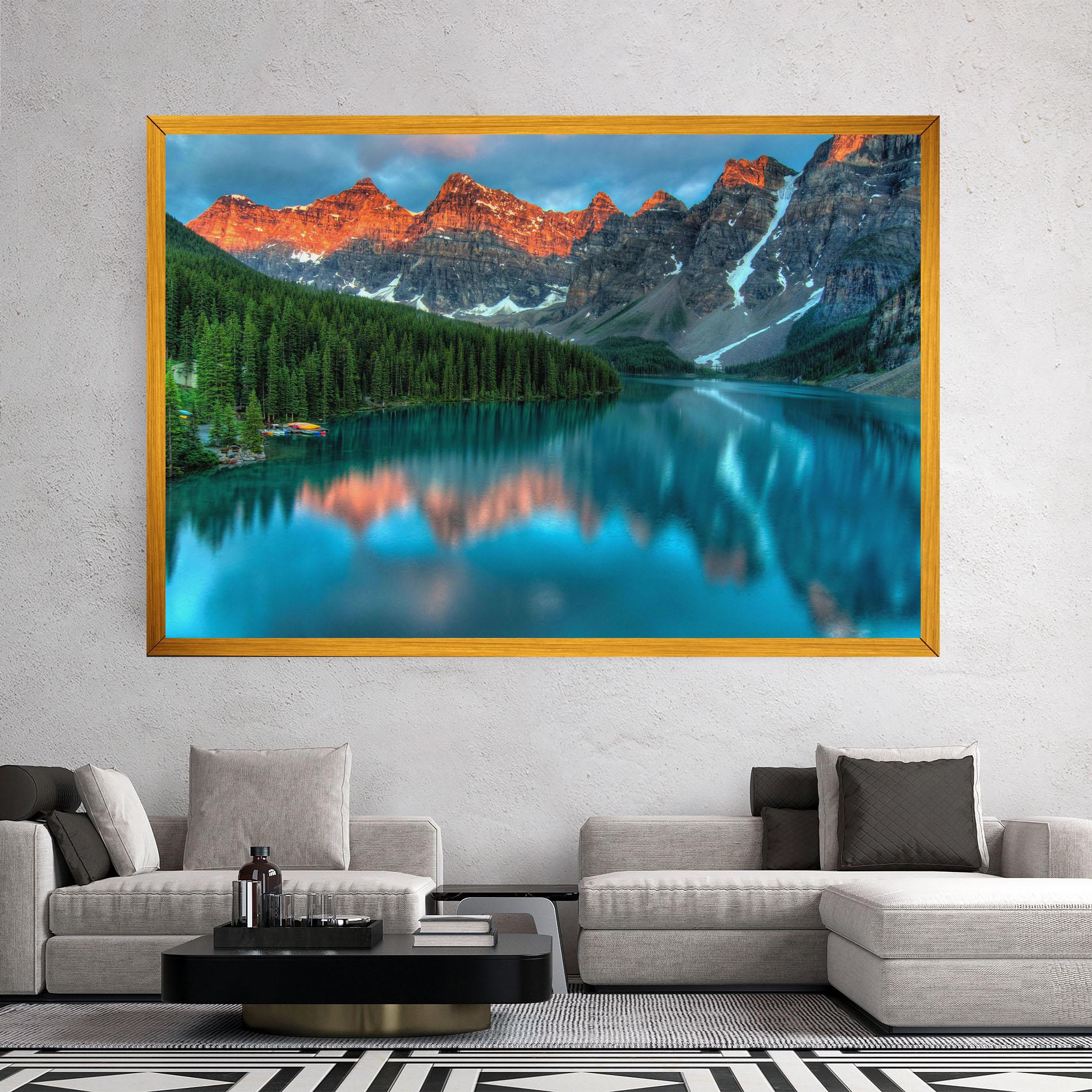 Картина на платно Beautiful Blue Lake mockup 2