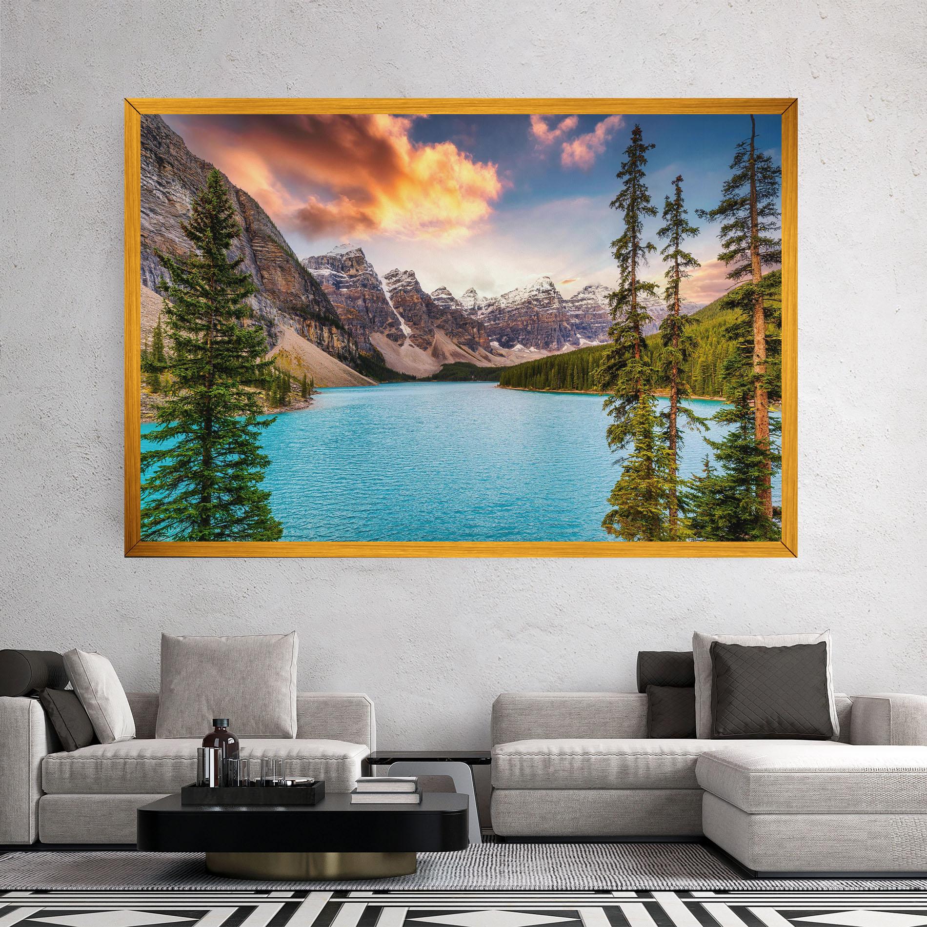 Картина на платно Blue Magic Lake mockup 2