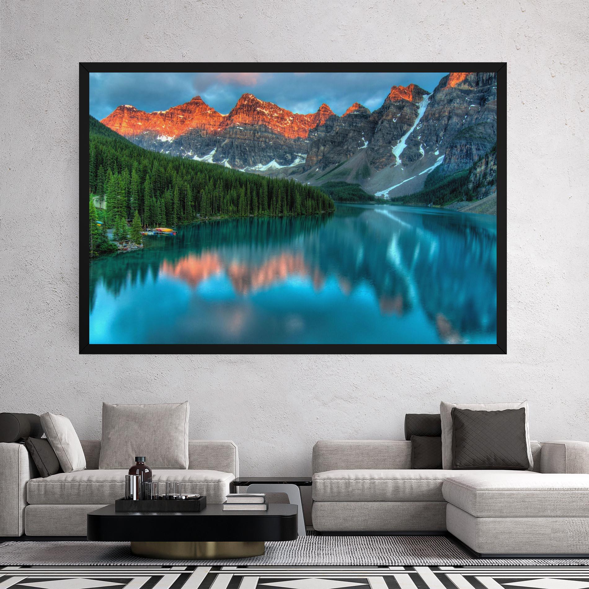 Картина на платно Beautiful Blue Lake mockup 2