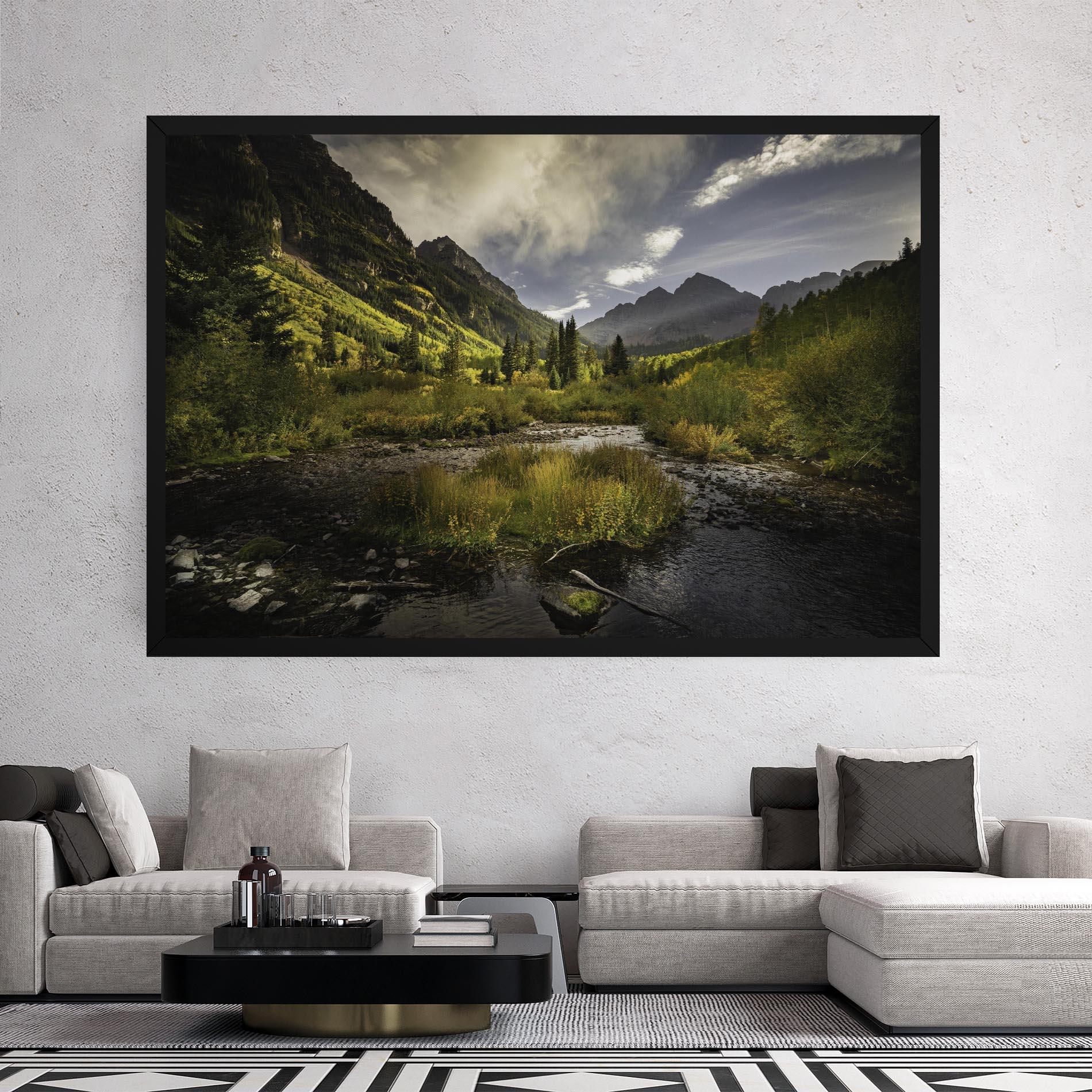 Картина на платно Cloudy Lake mockup 2