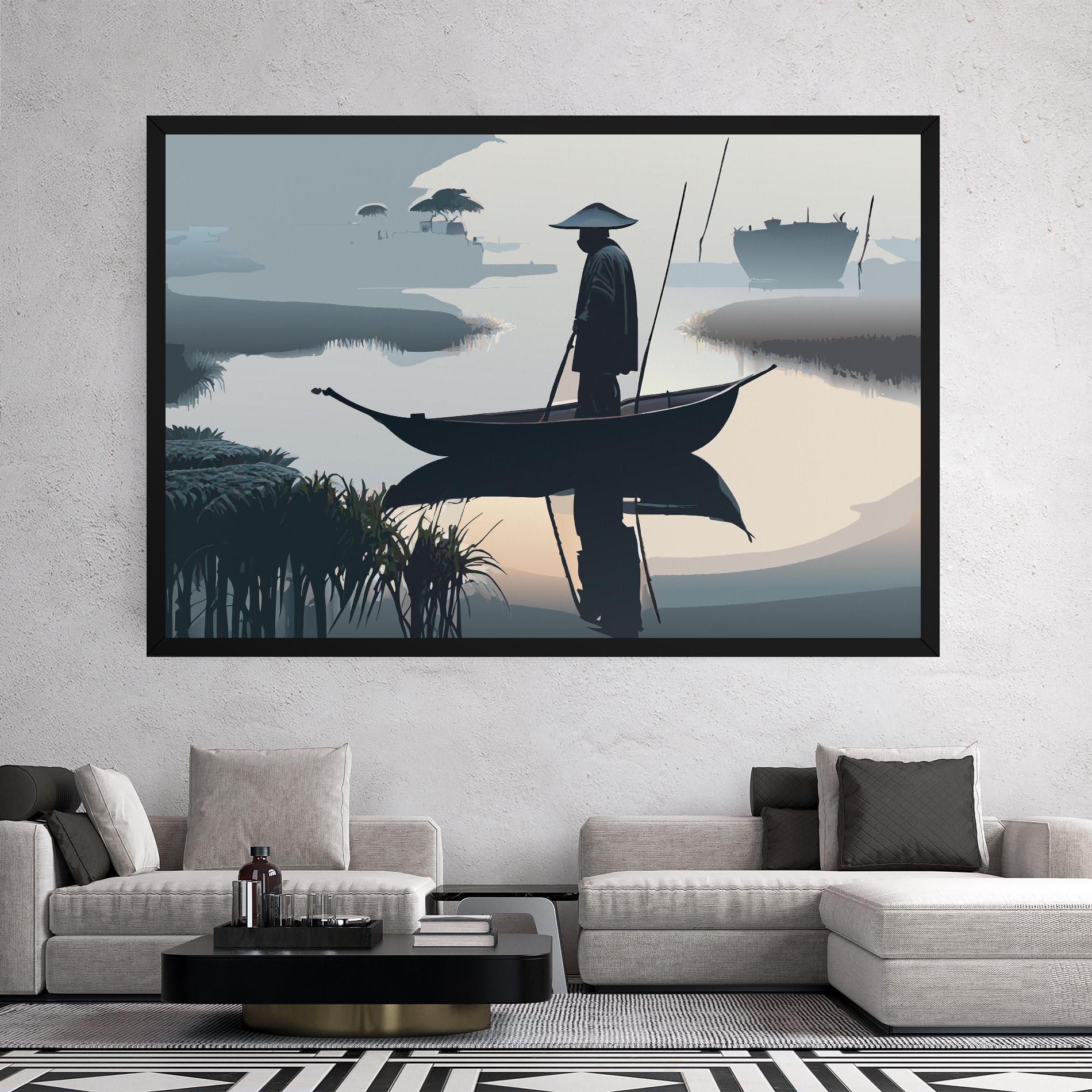 Картина на платно Japan Fisherman mockup 2