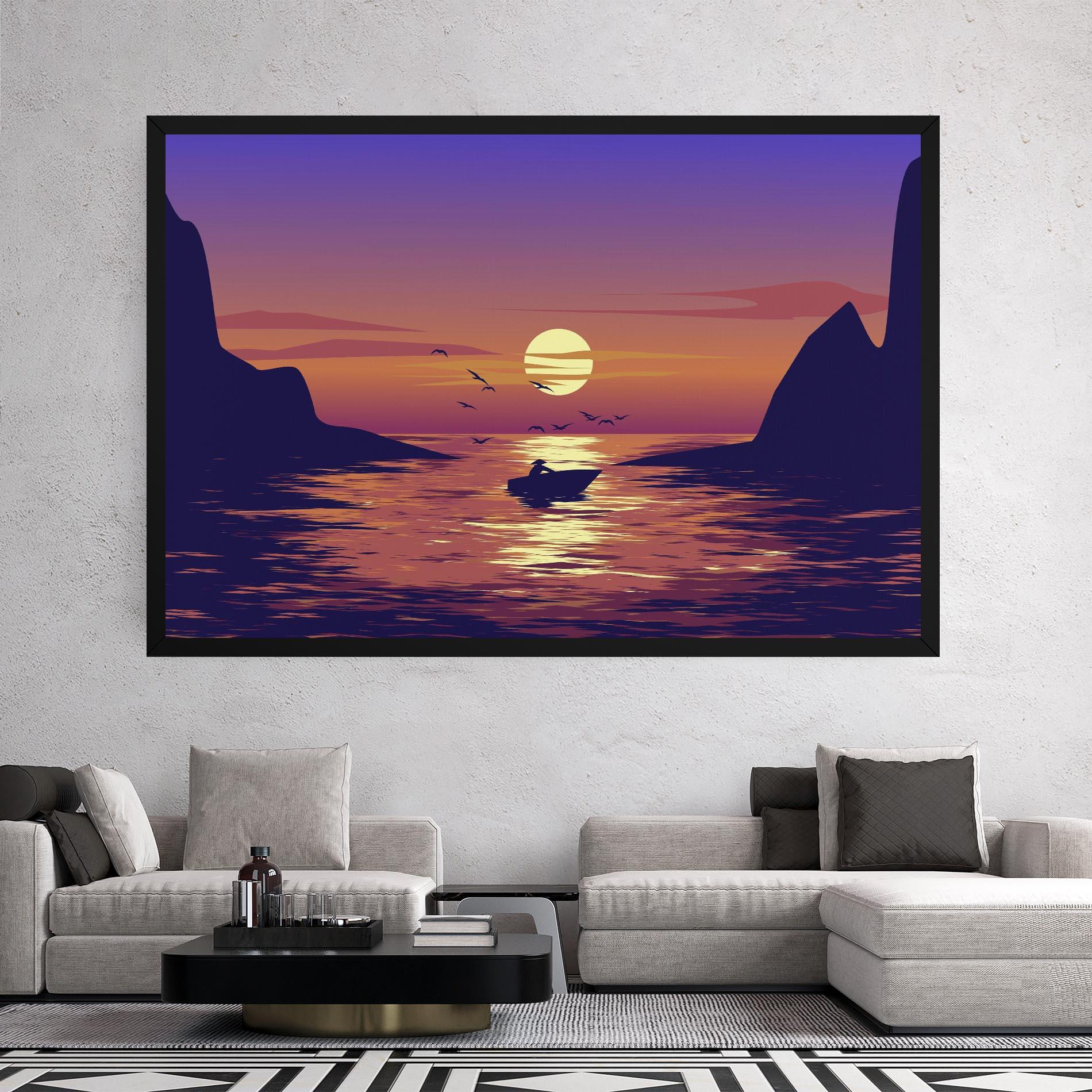 Картина на платно Sunset Scenery View mockup 2