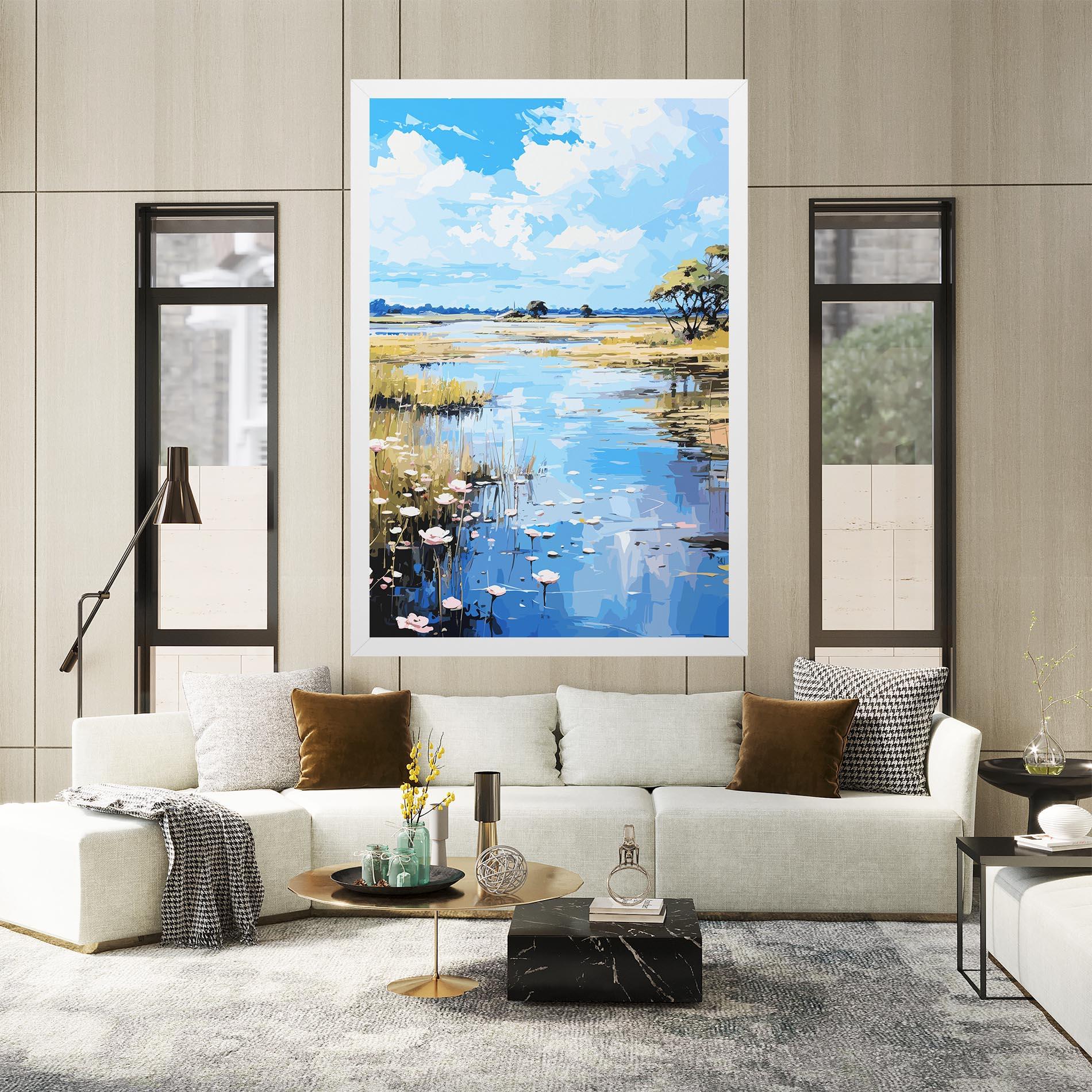 Картина на платно Riverside Flowers mockup 2