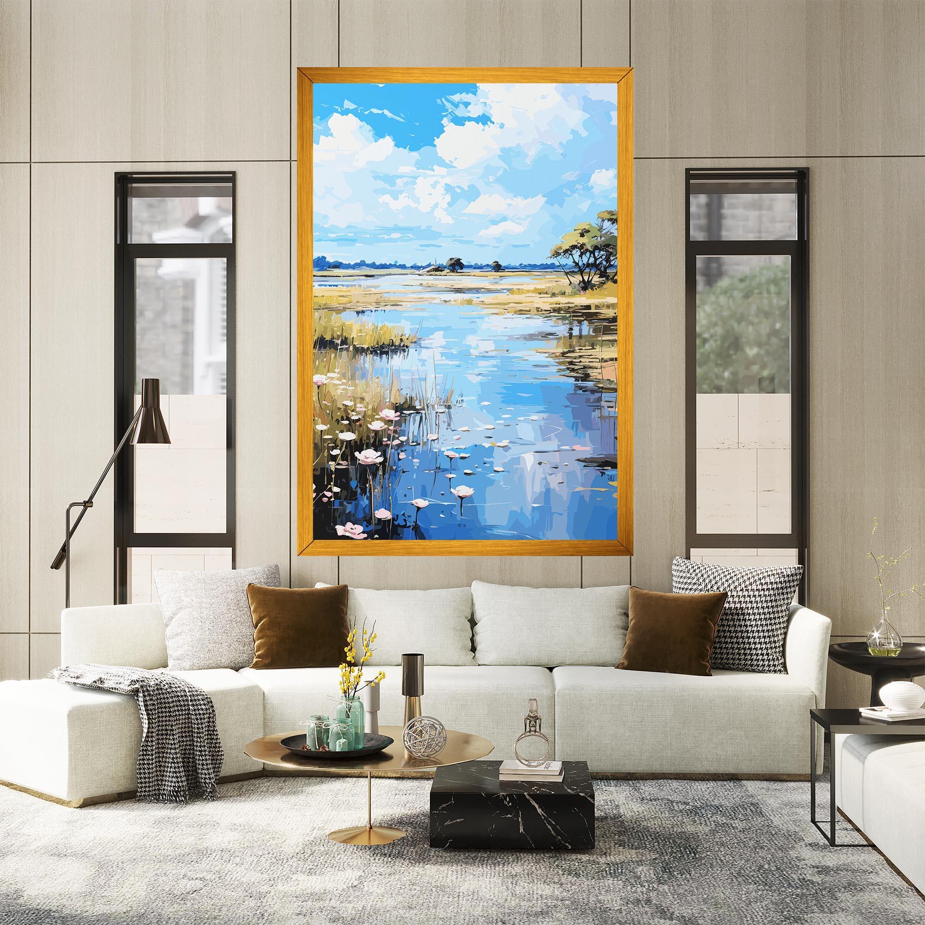 Картина на платно Riverside Flowers mockup 2