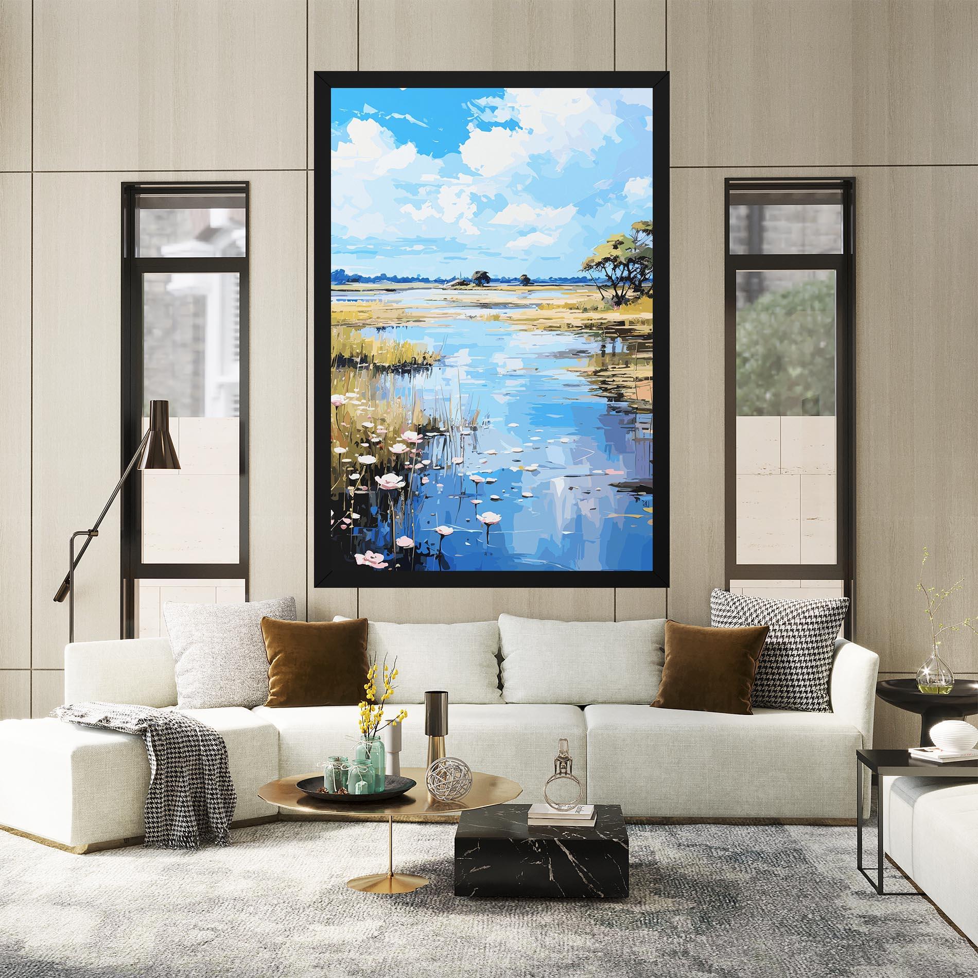 Картина на платно Riverside Flowers mockup 2