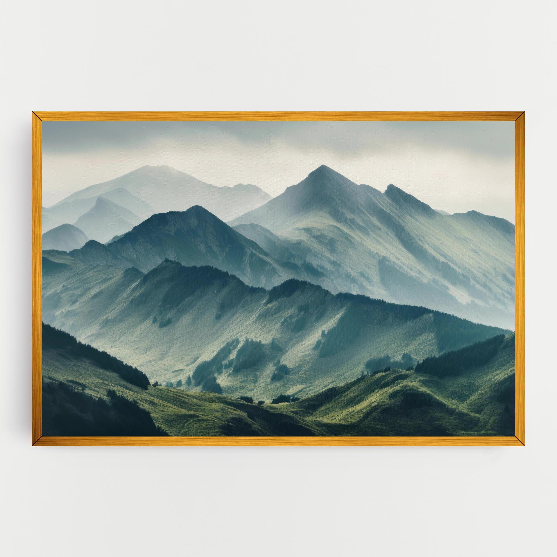 Картина на платно Amazing Foggy Mountain mockup 0