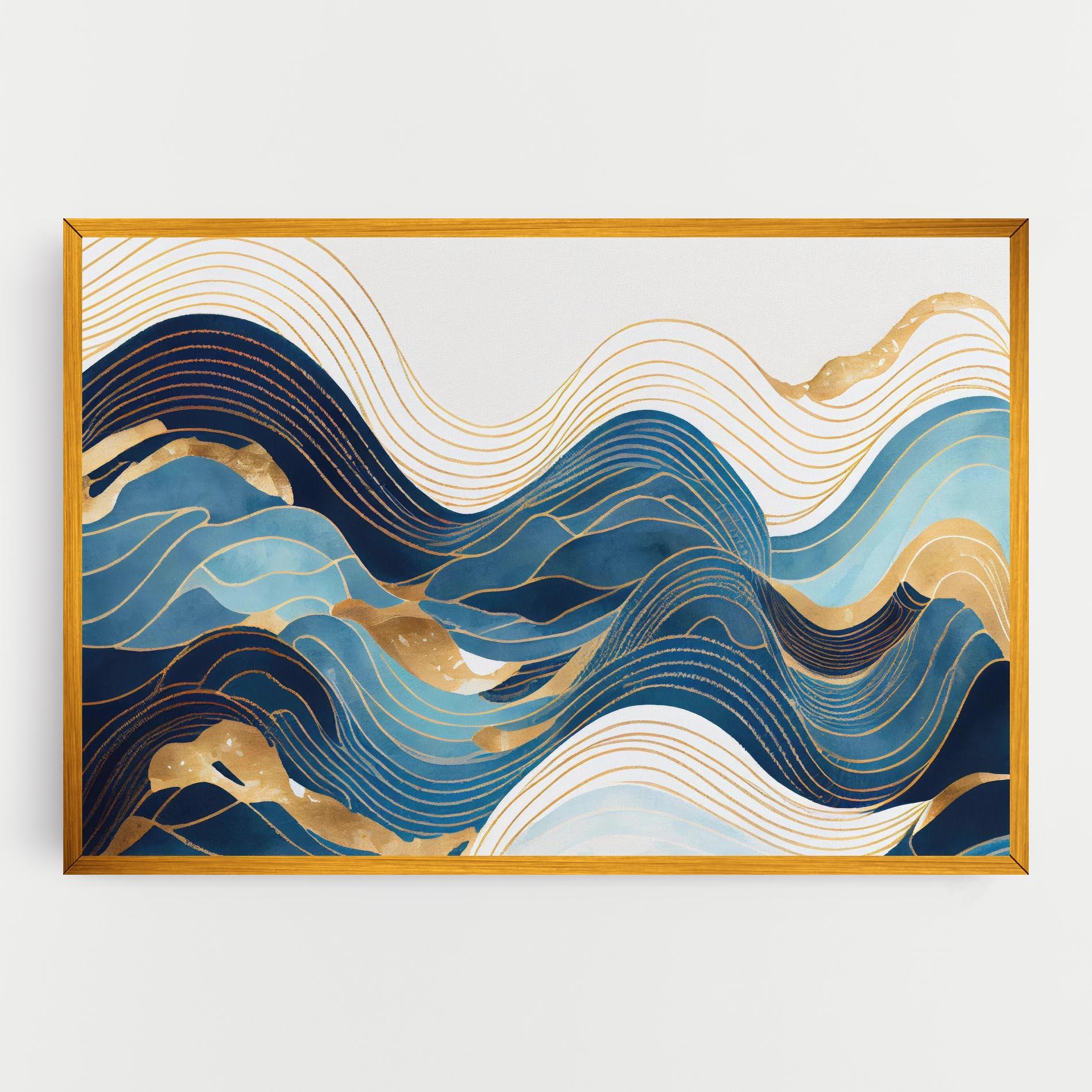 Картина на платно Blue Wave Mountain mockup 0