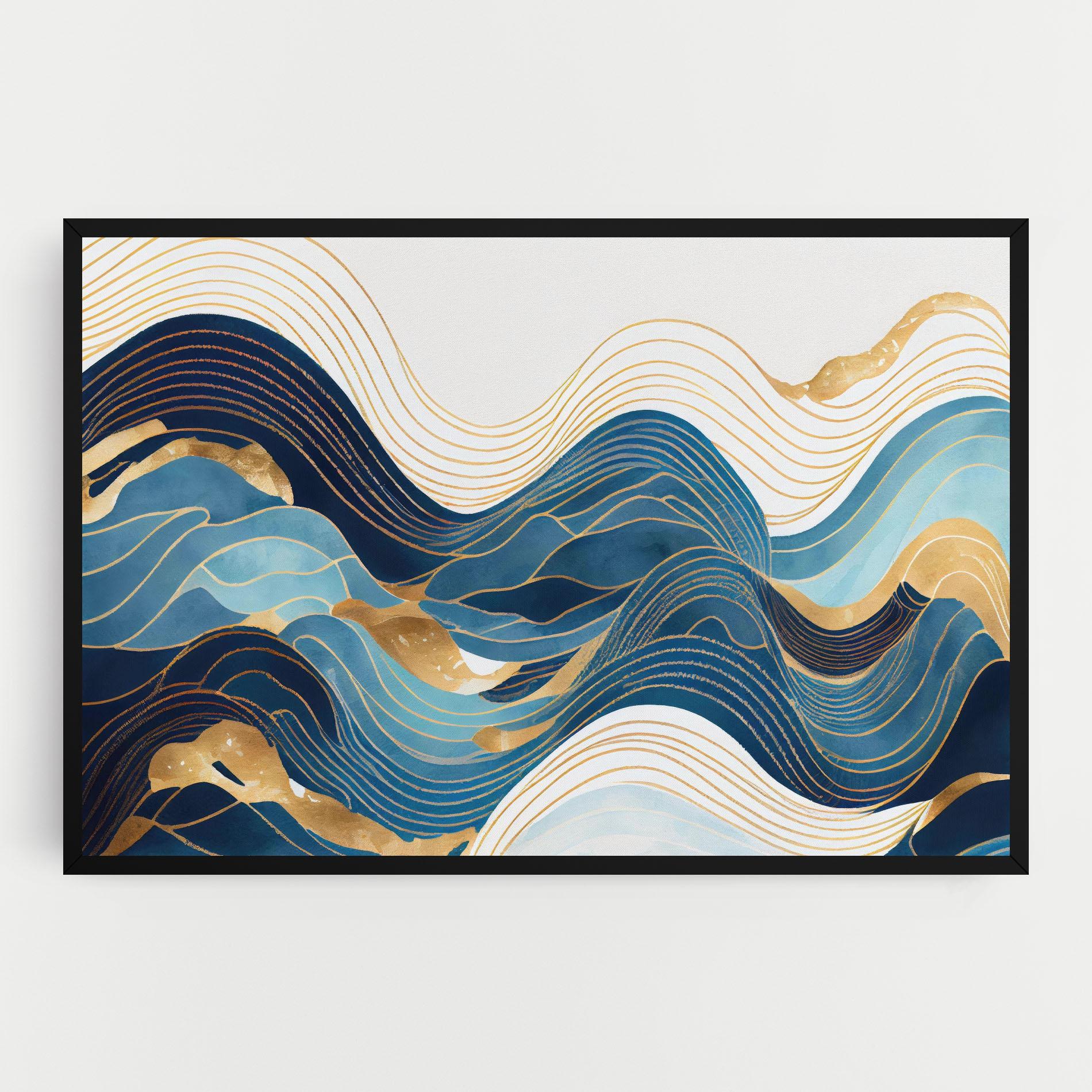 Картина на платно Blue Wave Mountain mockup 0