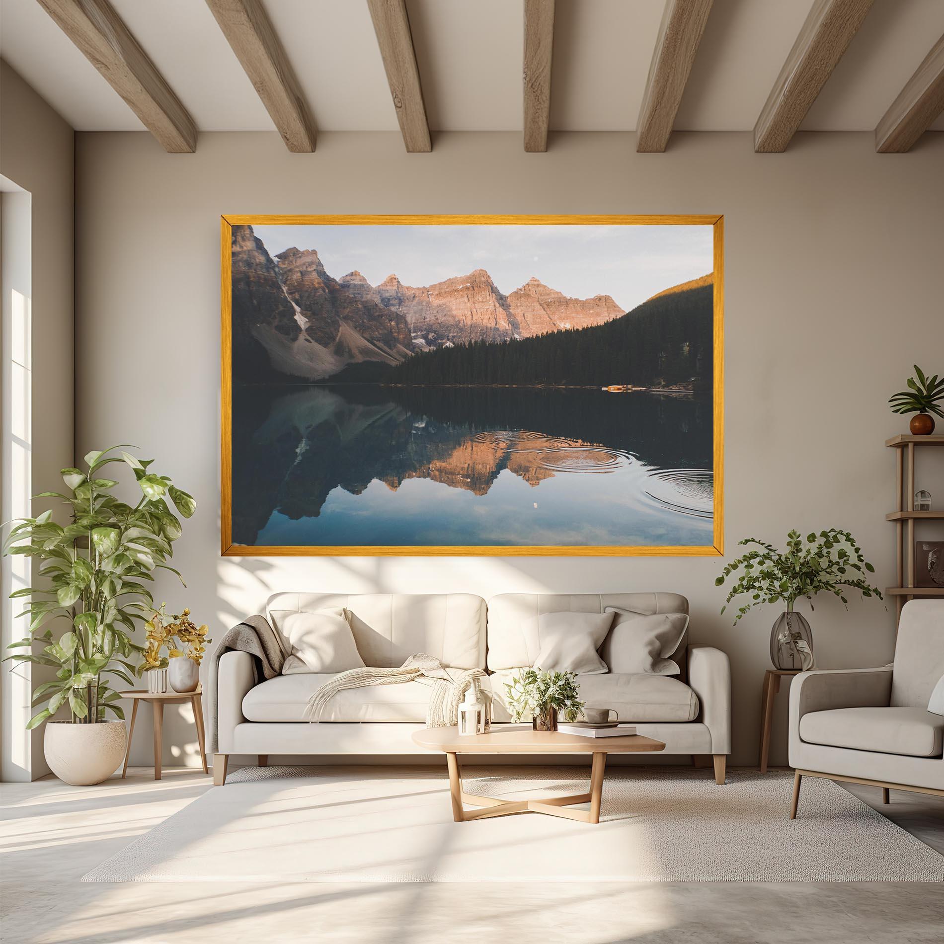 Картина на платно Brown Mountain Lake mockup 6