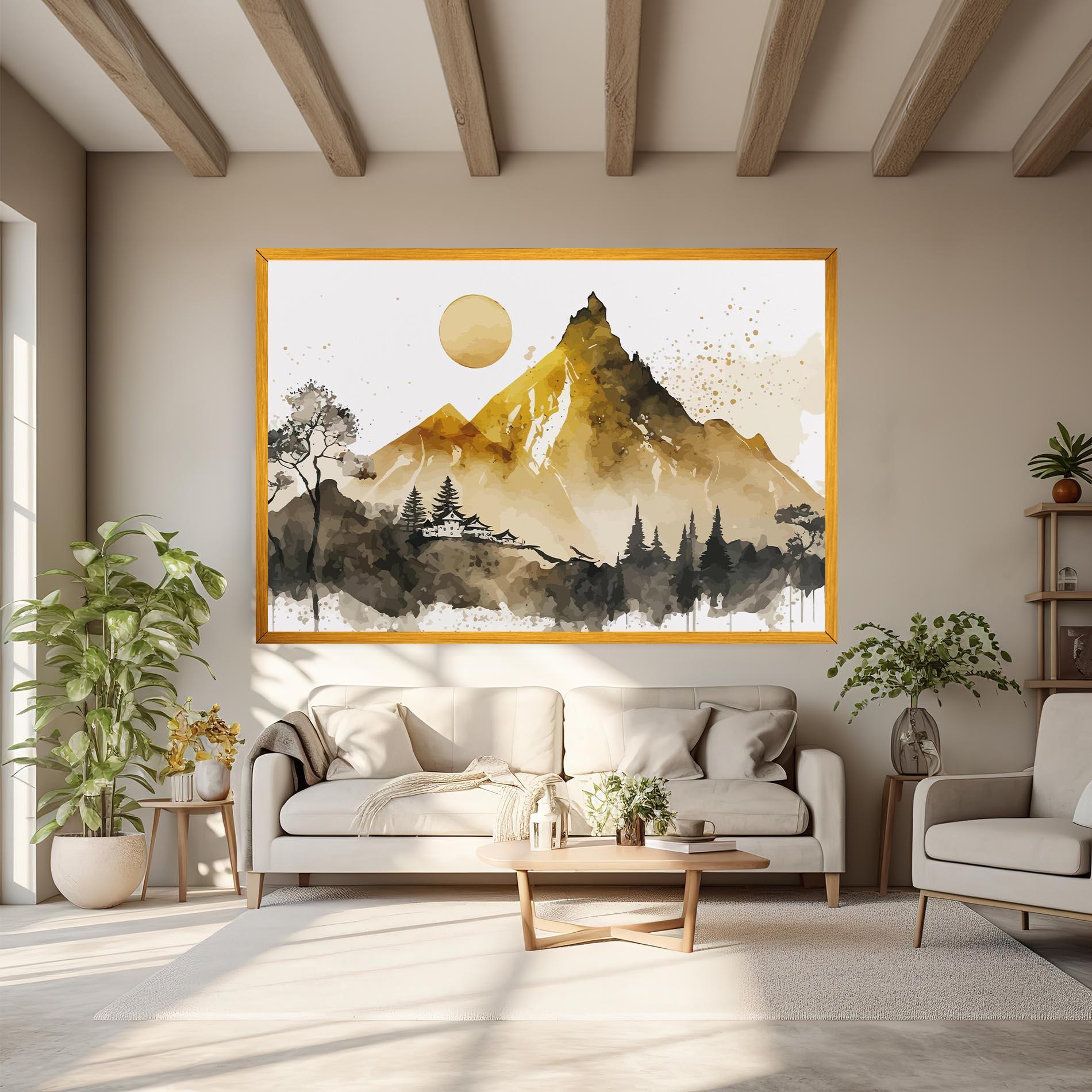 Картина на платно Gold Mountain Art mockup 6